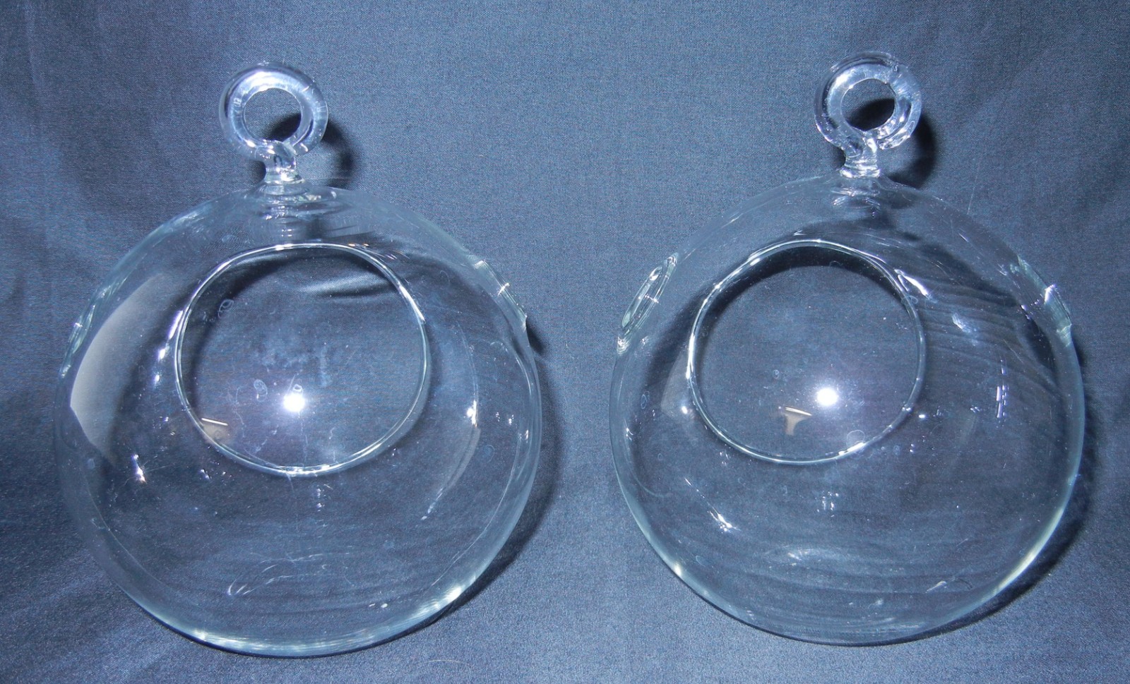 2 Clear Glass Hanging Plant Orb/Terrarium for Air Plants, Candles, Crafting