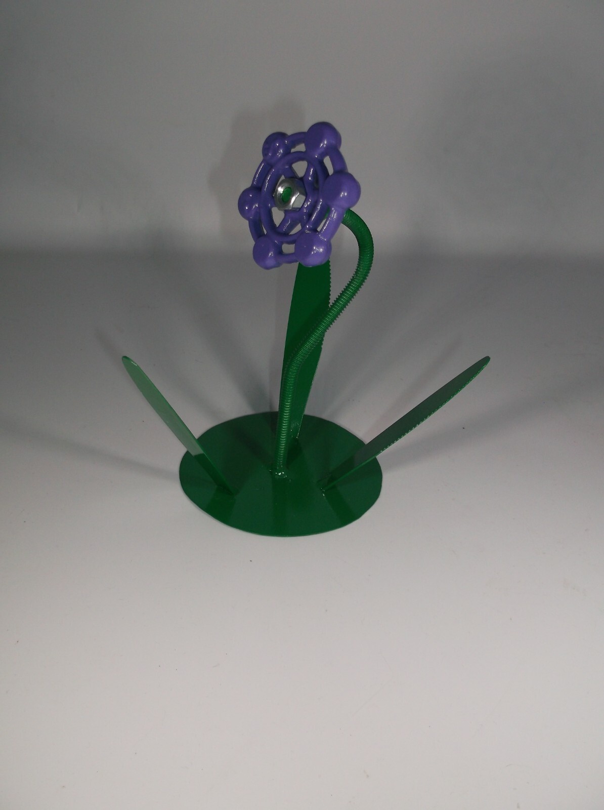 Purple Metal Flower, Faucet Handle Flower Metal Art, miniature Gift ideas
