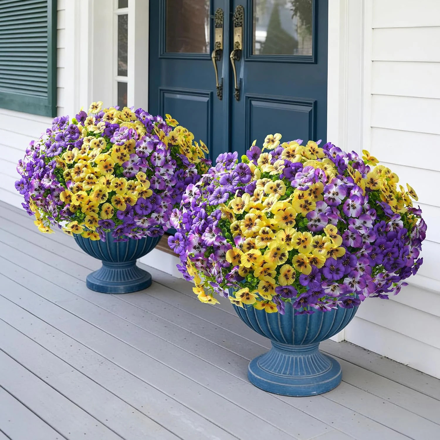Ivydale 20PCS Artificial Fake Pansy Flowers for Outdoors Spring Summer Decor,Fau