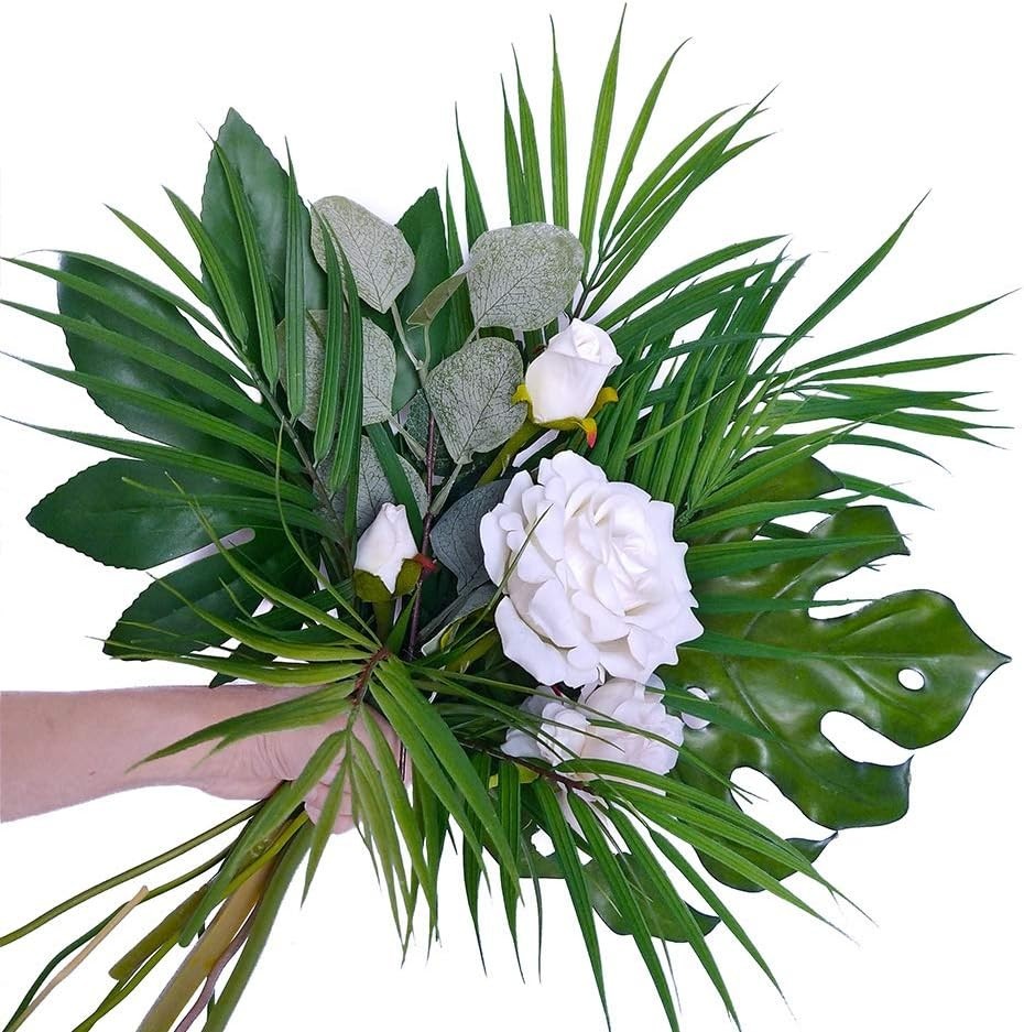 Waterproof 28” Artificial Areca Palm Leaves – 8 Count for Indoor & Outdoor Use