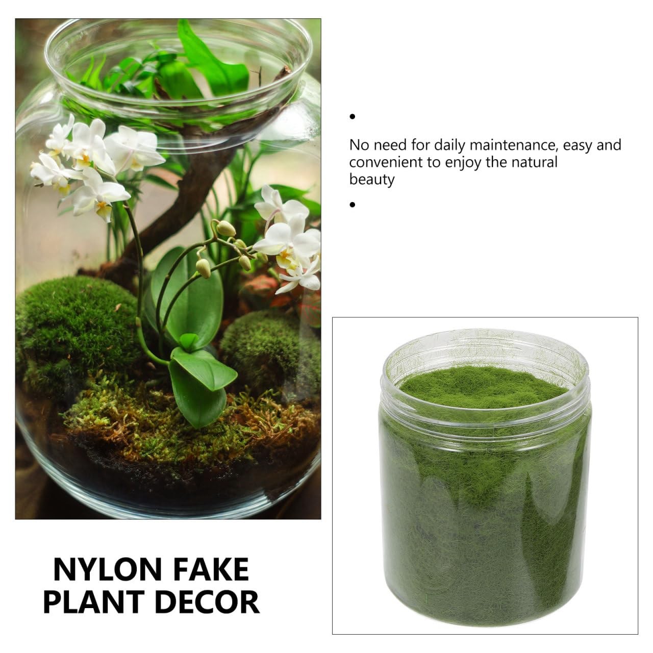 Nylon Simulated Moss, 650ml Artificial Grass Flocking , Fake Green Moss for M…