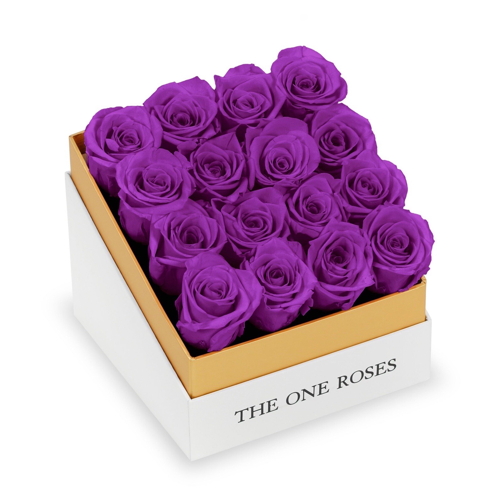 Coffee Table Black Square Box – With Real Long Lasting Preserved Roses