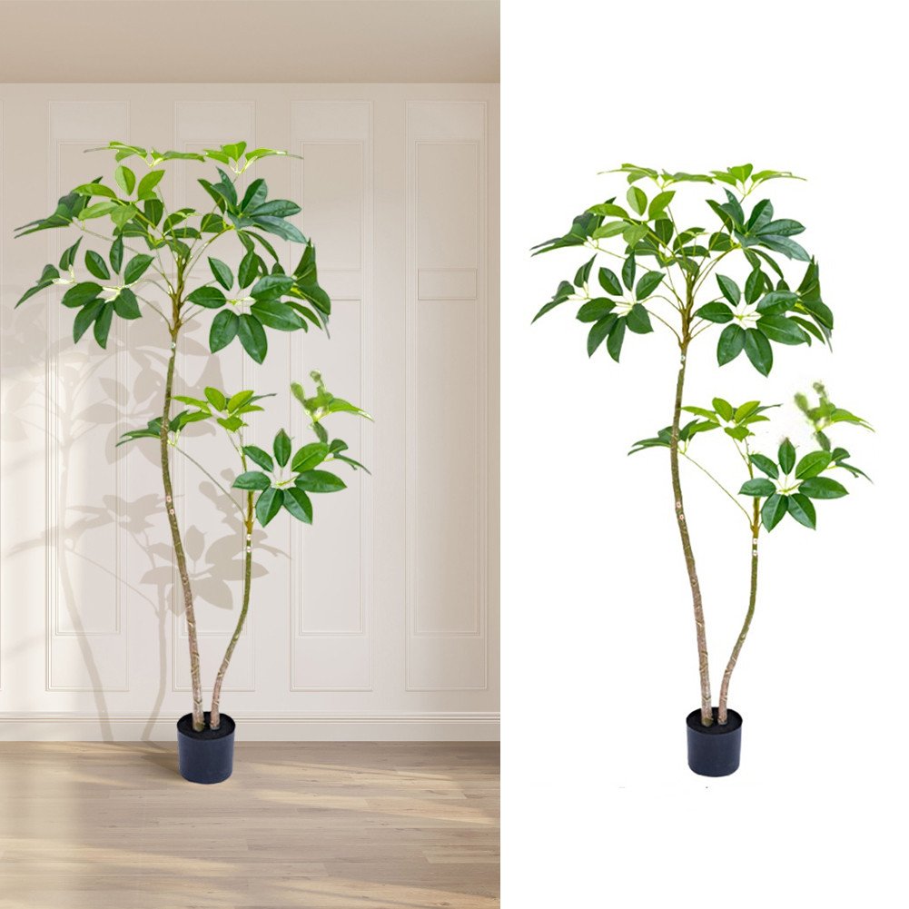 Artificial Umbrella For Indoor, 5.2FT/5.9FT Tall Fake Plants Artificial Plants W