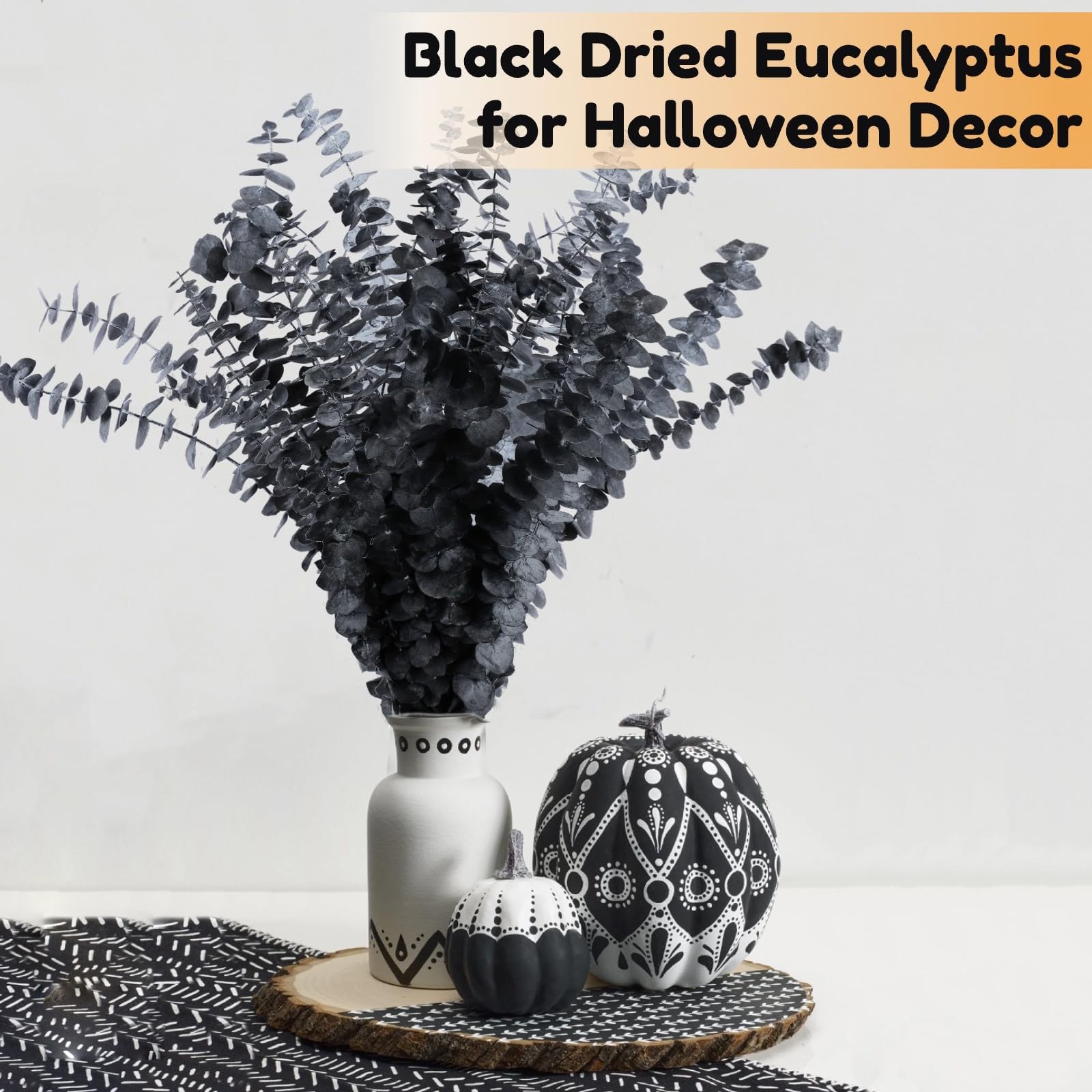 15pcs Real Black Eucalyptus Stems – Flowers and 17 Inch Preserved