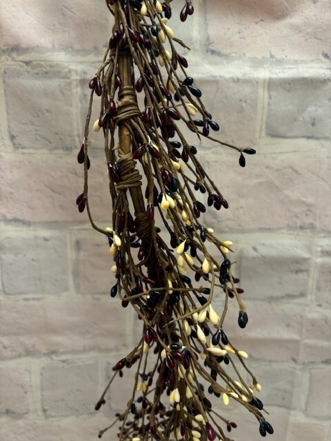 Pip Berry Garland Navy, Burgundy, & Cream MIX 4′ FULL BEAUTIFUL BERRIES