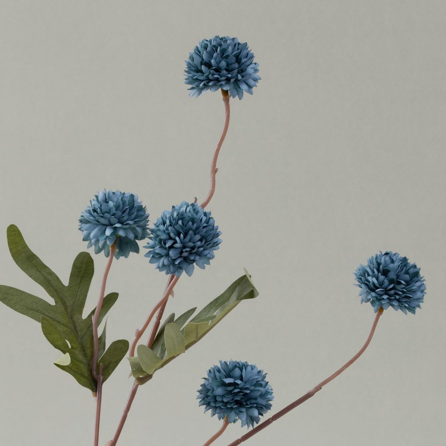 Artificial Chrysanthemum Flowers, 10 Stems Faux Silk Pompon Mum Balls with Be…
