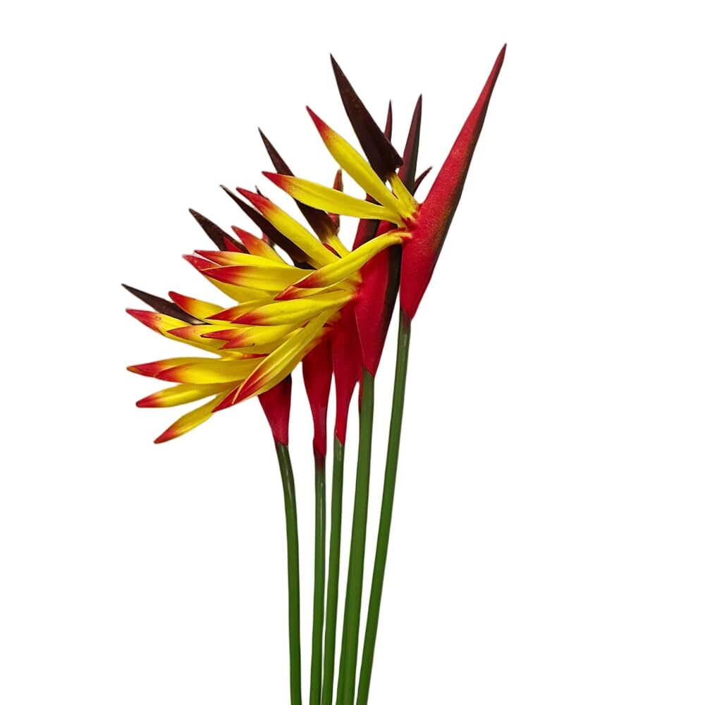 6 Pcs 23″ Yellow Artificial Bird of Paradise Flower Strelitzia Bouquets