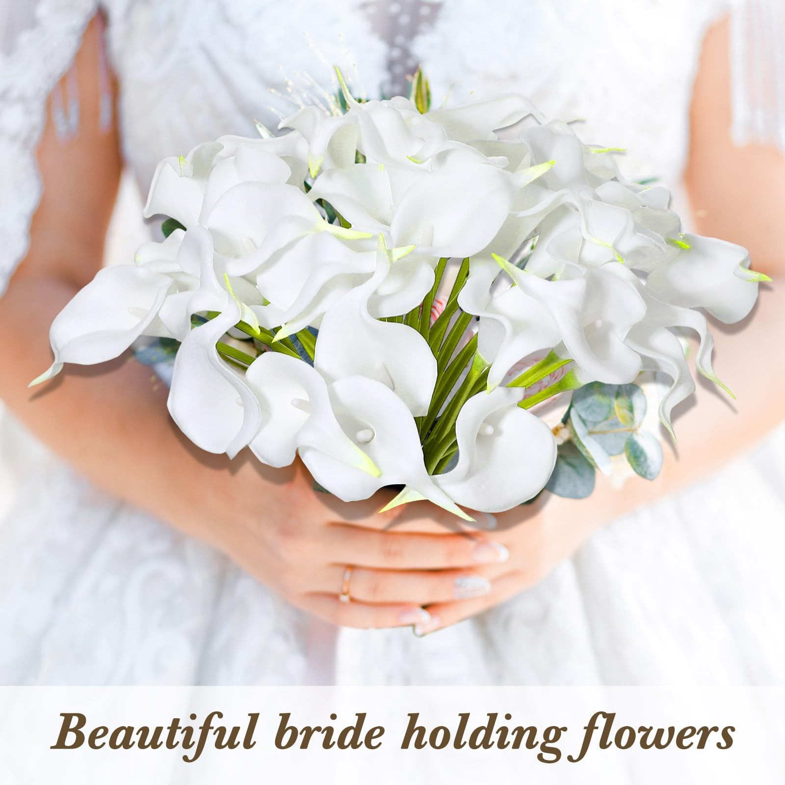 100 Pcs Calla Lily Artificial Flowers Bulk 14 Inch Comfortable Touch Calla Li…