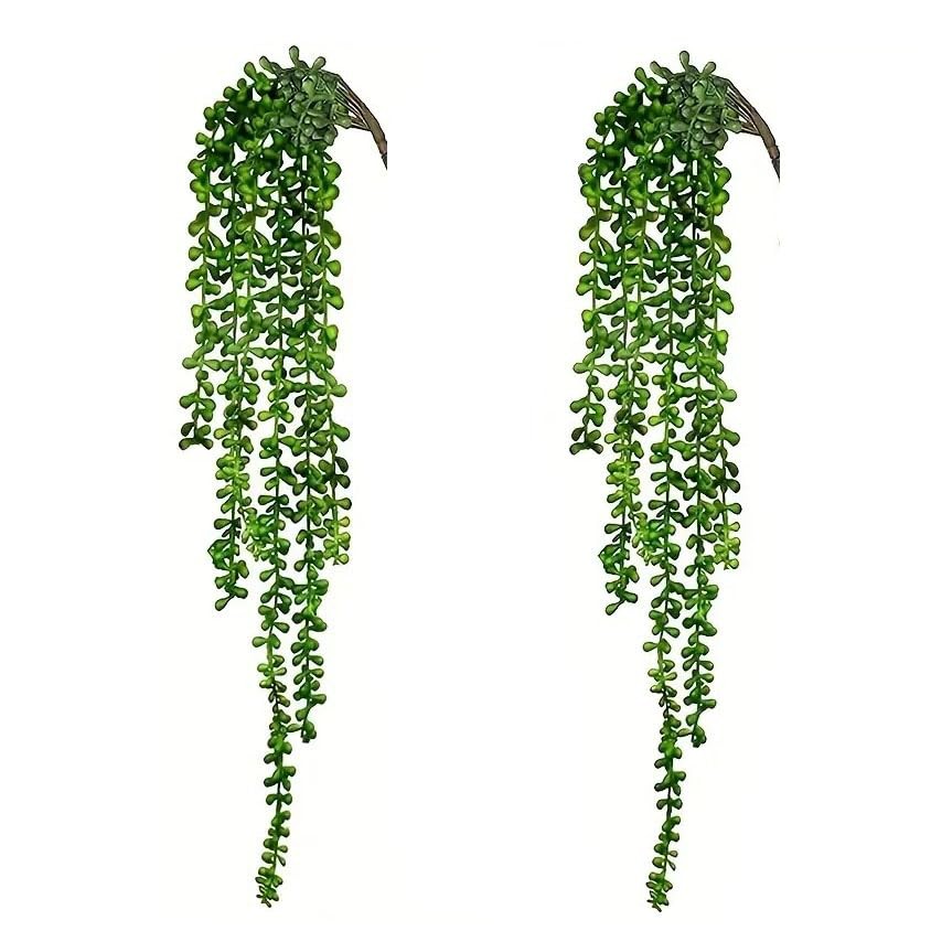 2PCS 29 Inch Length Home Decoration Simulation Green Plants Ceiling Plastic V…