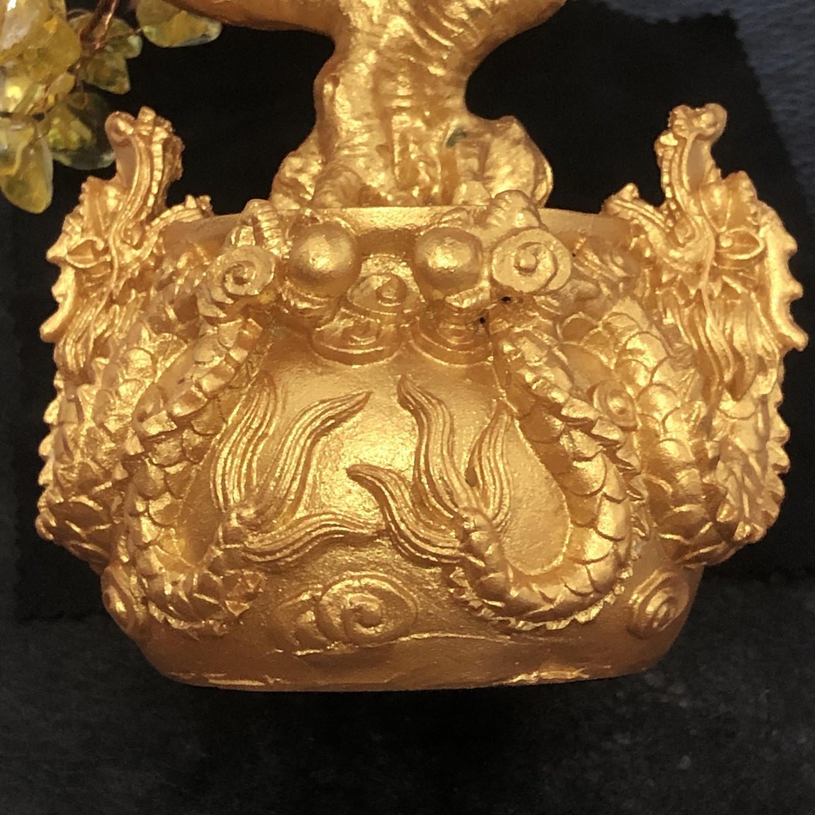 BAEKZ Crystal Bonsai Citrine Tree Money Feng Shui 6in, Gold Color