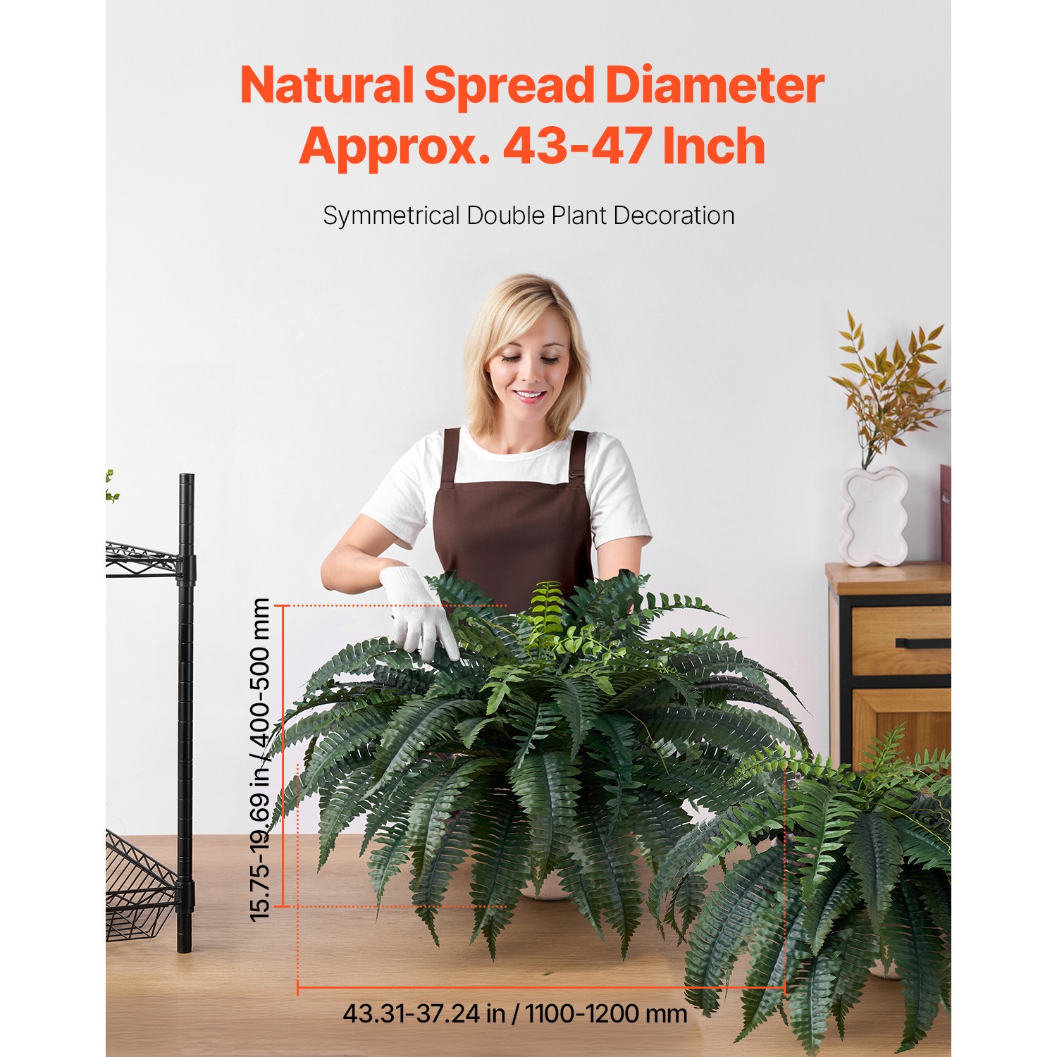 Uimoso Pack of 2 48″ Artificial Boston Fern Plant Bush Plant Home Decor