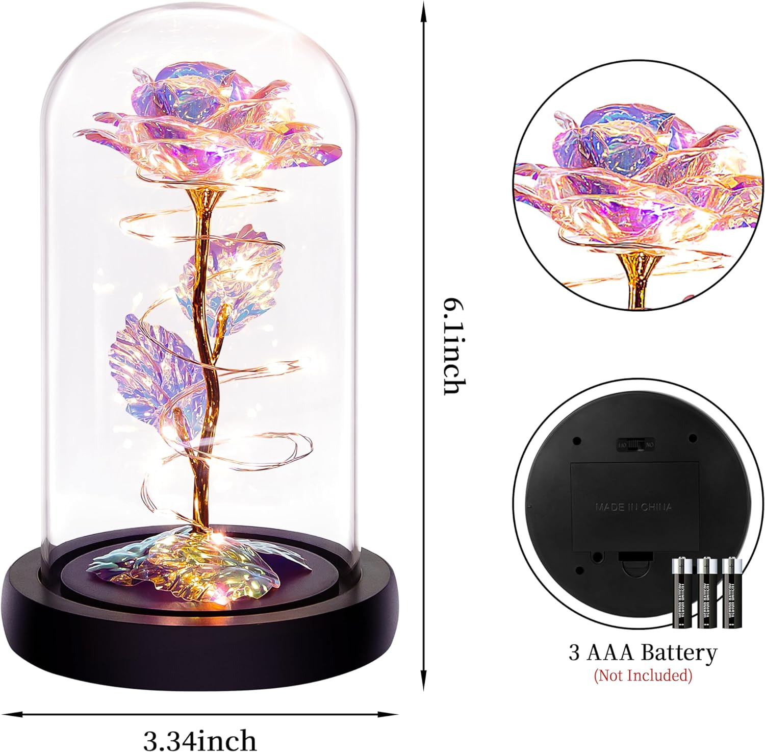 Birthday Gifts for Women,Valentines Day Gifts for Her,Womens Valentines Glass Ro
