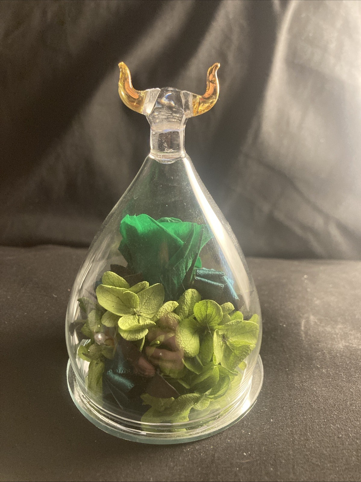 Zodiac Forever Rose Taurus. Real Rose In Glass Dome- Dipped In Gold Version