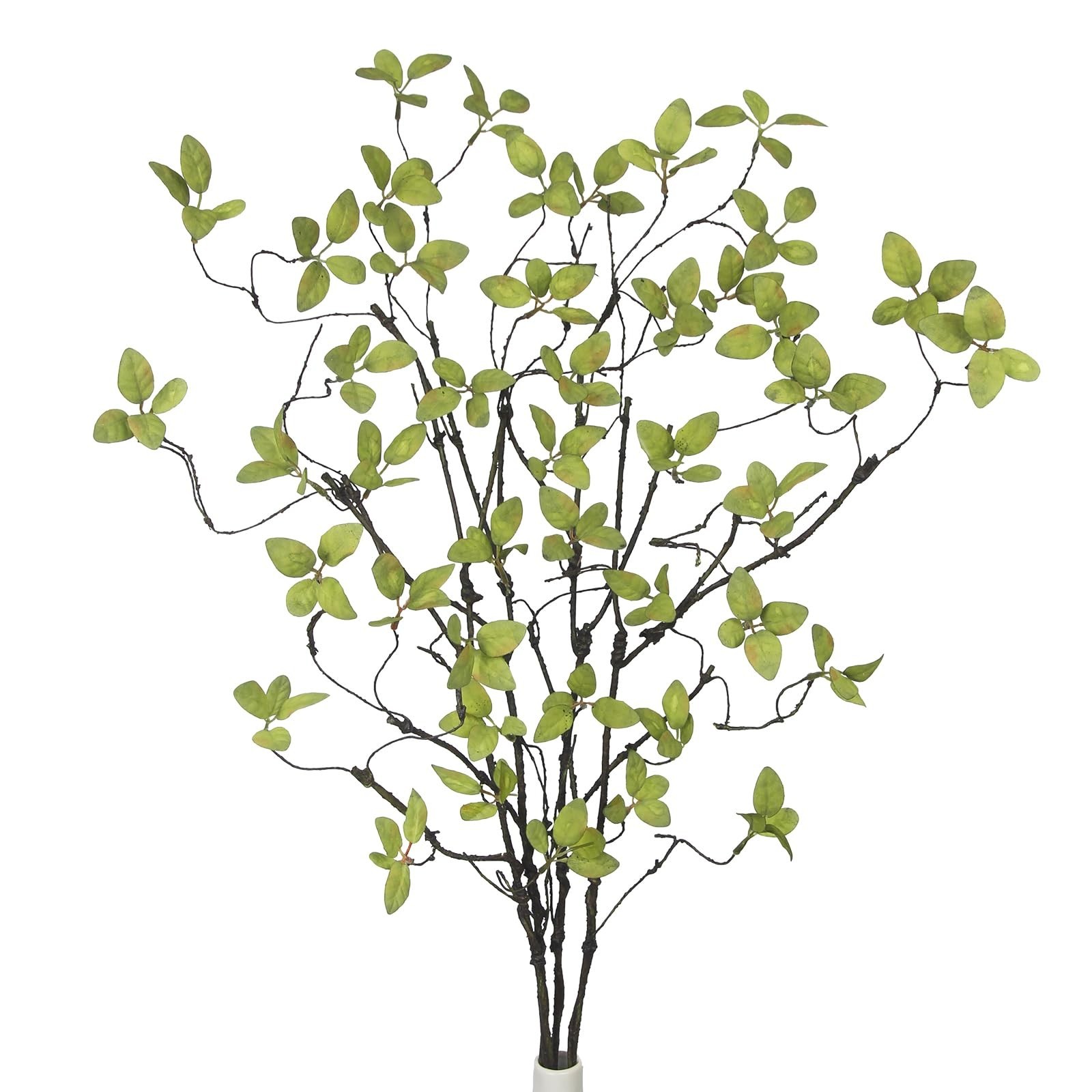 4 Pcs 32.7″ Faux Greenery Stems with Leaves – Artificial Ficus Twigs for Vases,