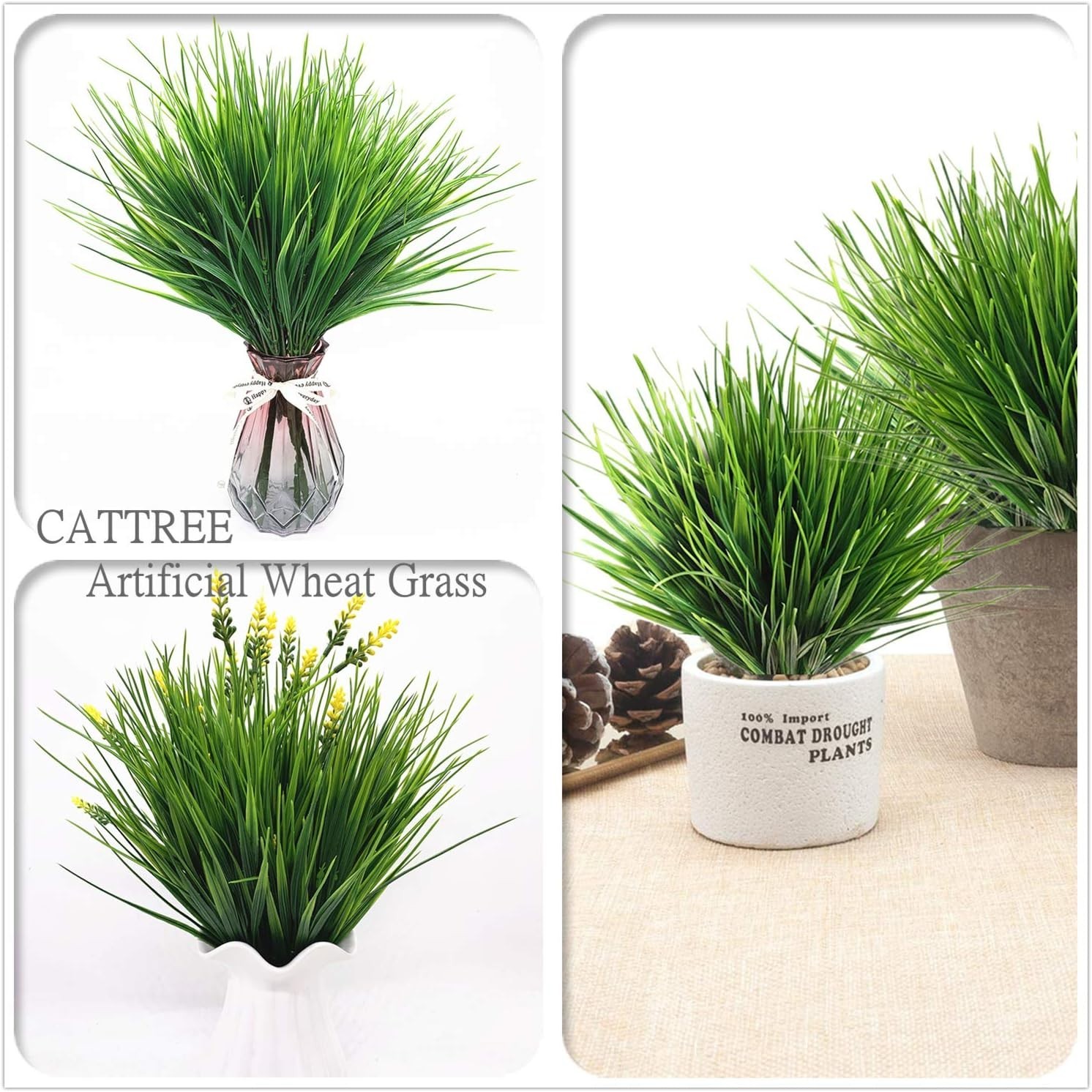 Elegant 8-Pack Artificial Wheat Grass for Effortless Home and Wedding Decor