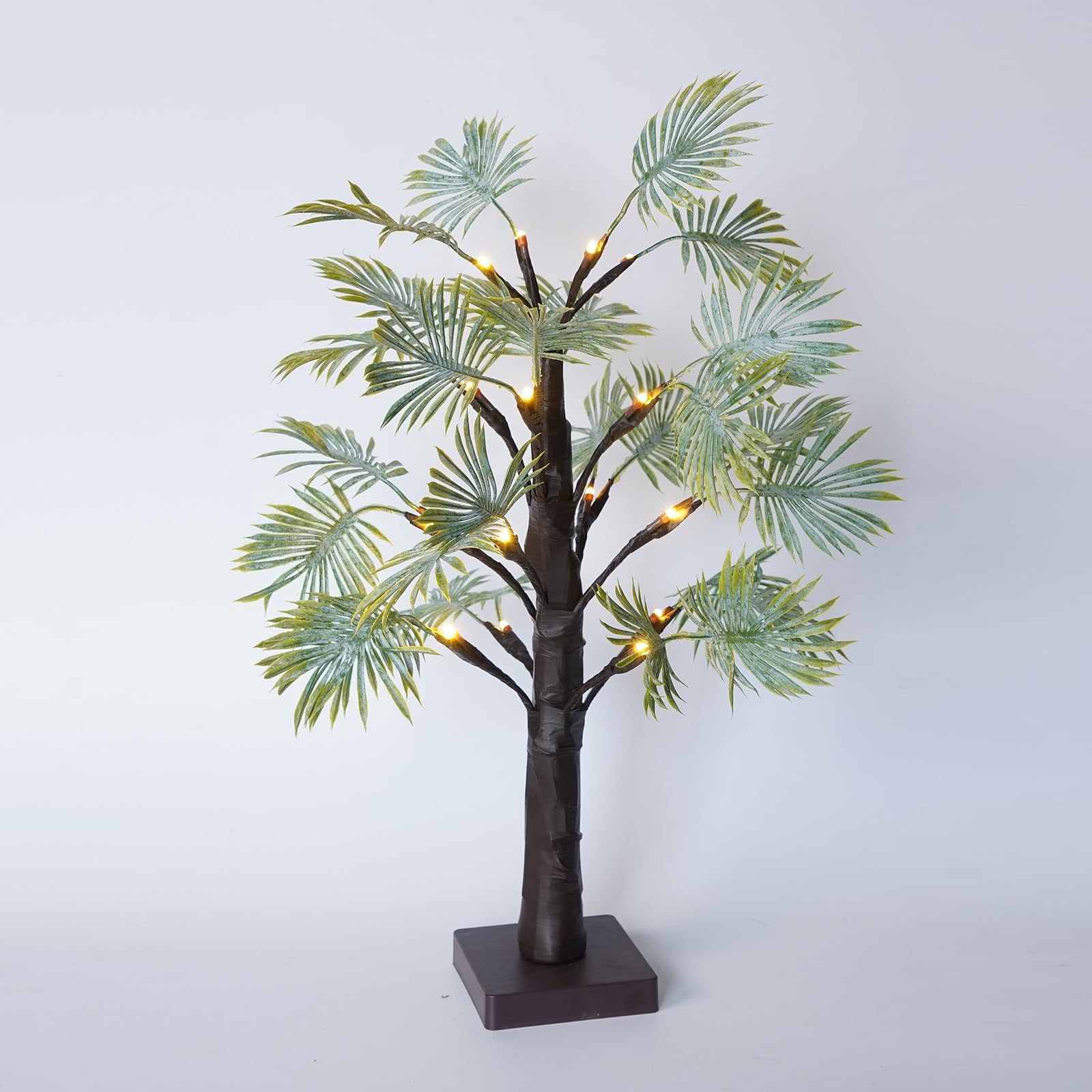 2ft Lighted Palm Tree Lamp with Timer – Tropical Christmas Decorations Indoor…