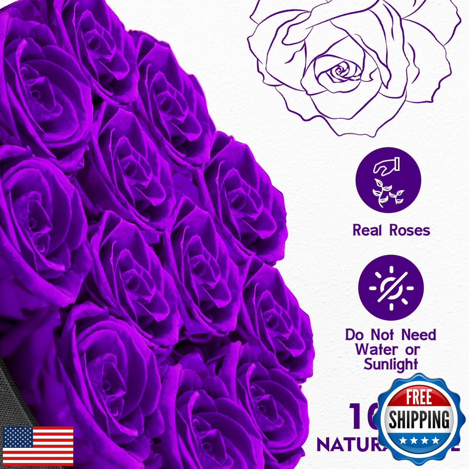 Impouo Forever Flowers,12 Roses in A Box，Real Preserved Roses，Birthday Gift f