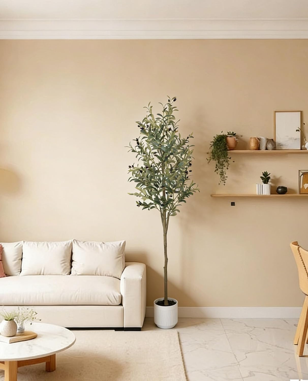 Lifelike 6Ft Artificial Olive Tree No Watering Sunlight For Housewarming Gift US