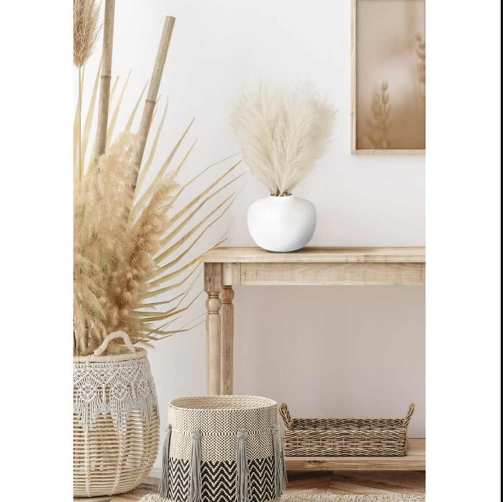 Better Homes & Gardens 14″ Artificial Pampas Grass in White Ceramic Vase
