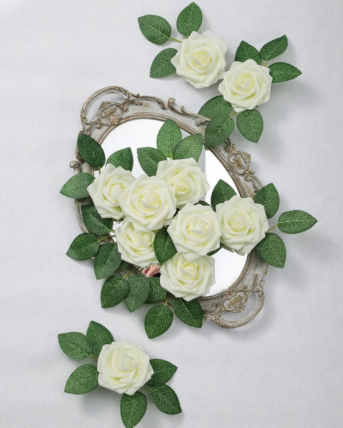 Realistic 25 Artificial Roses with Flexible Stems – Perfect for DIY Projects