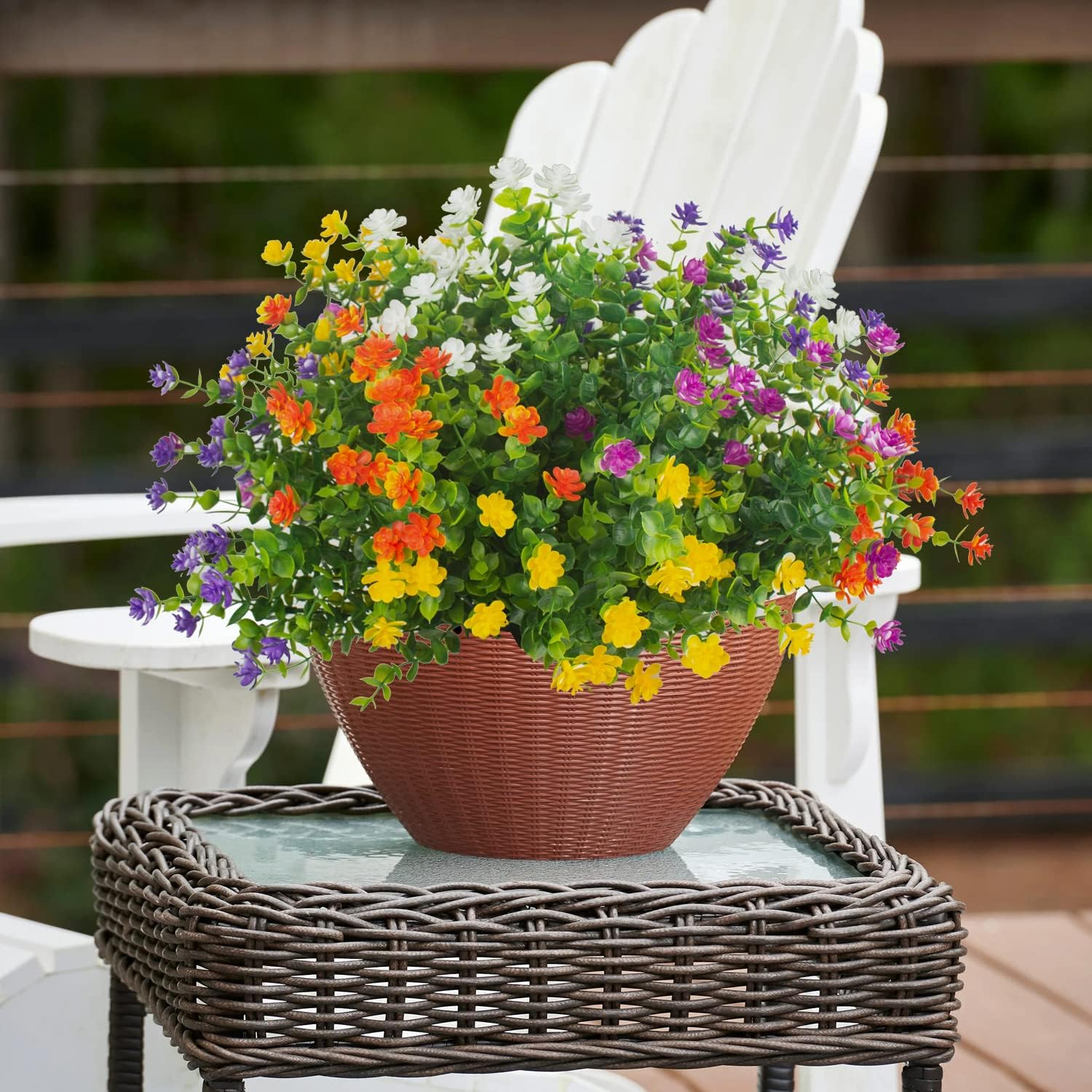 20ramos flores artificiales exterior resistentes uv plantas plasticas decoracion