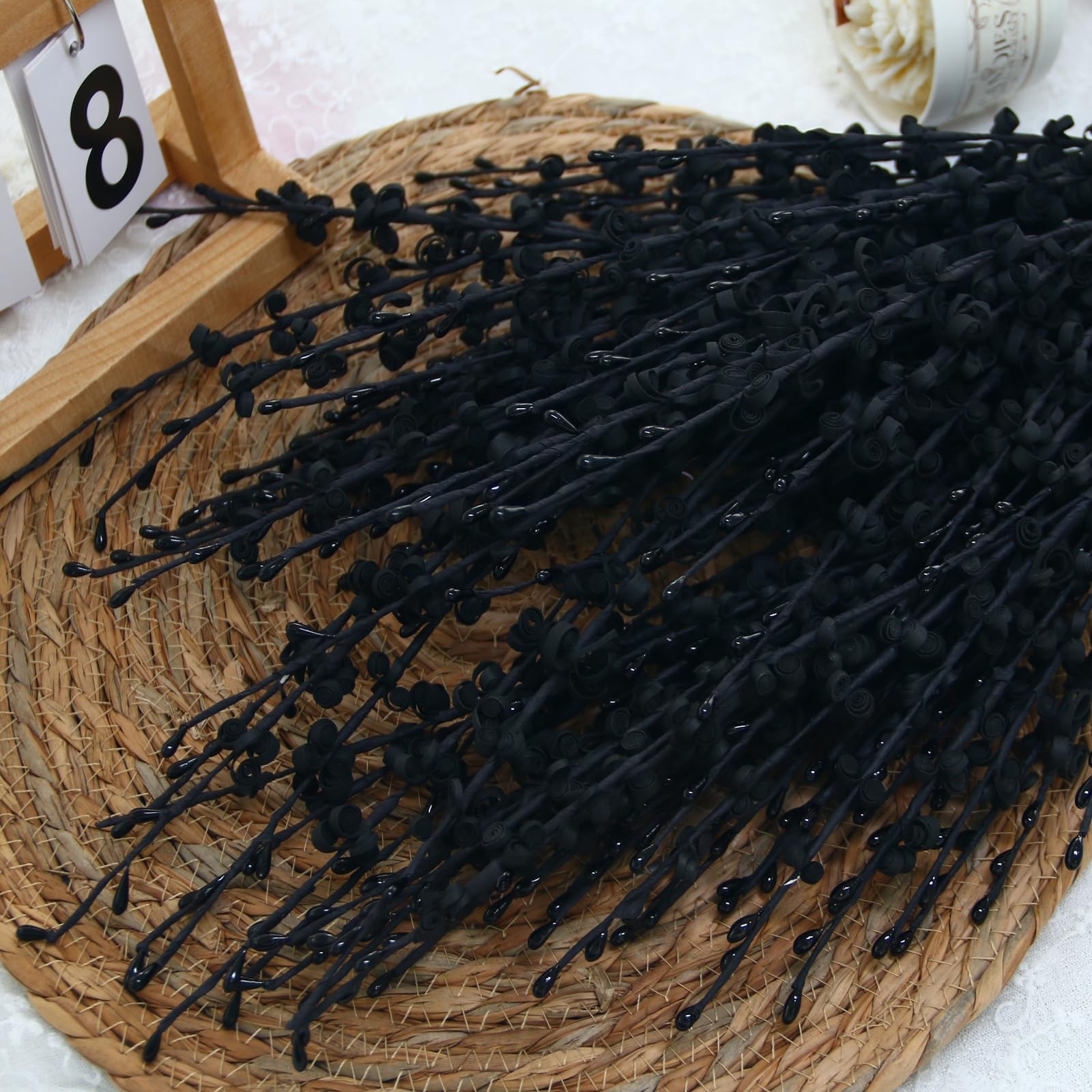 Artificial Jasmine Flowers 5Pcs 29.5 Inch Black Faux Bouquet Wedding Home Decor