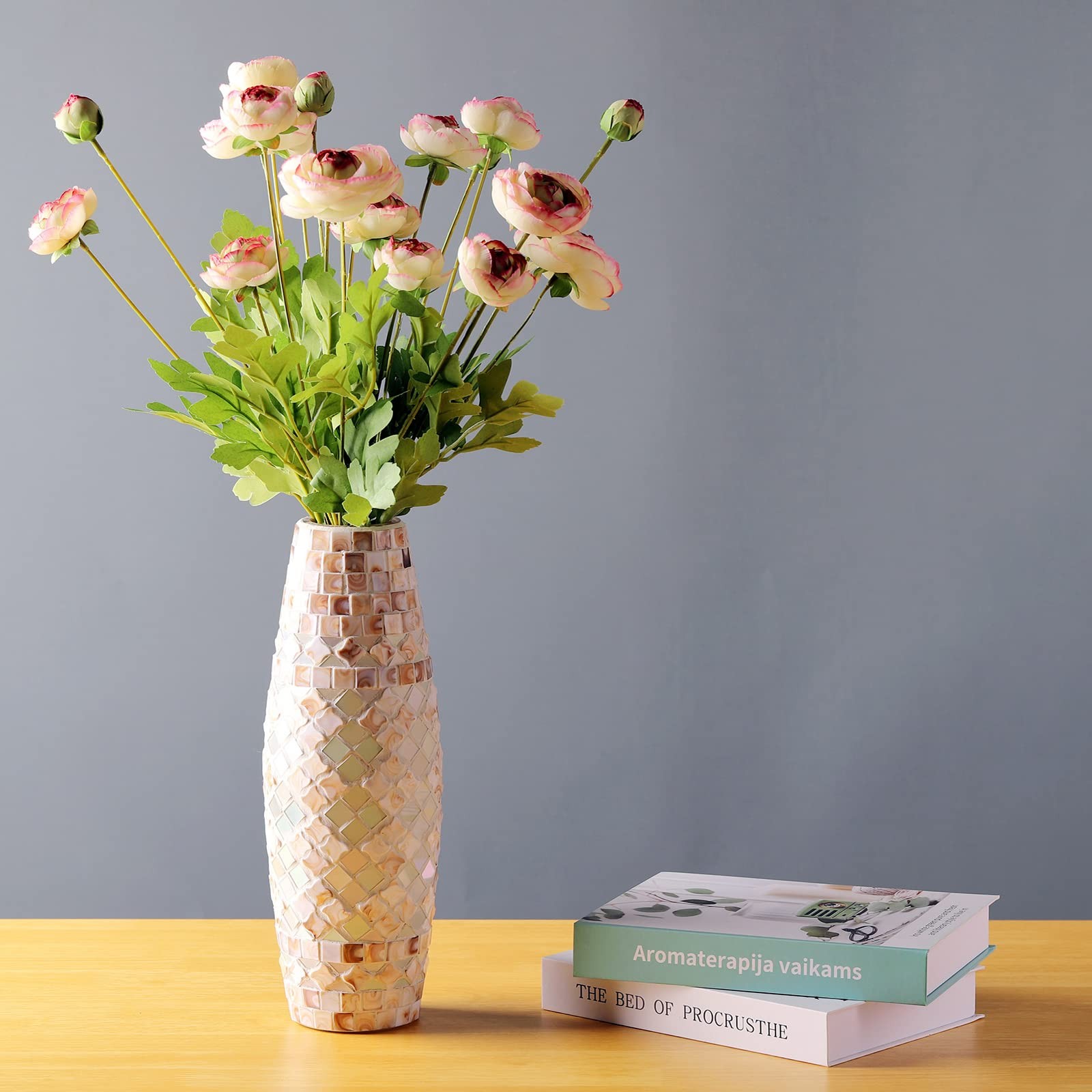Artificial Silk Flowers Persian Buttercup Bicolor Ranunculus Flower 5 PcsSuit…