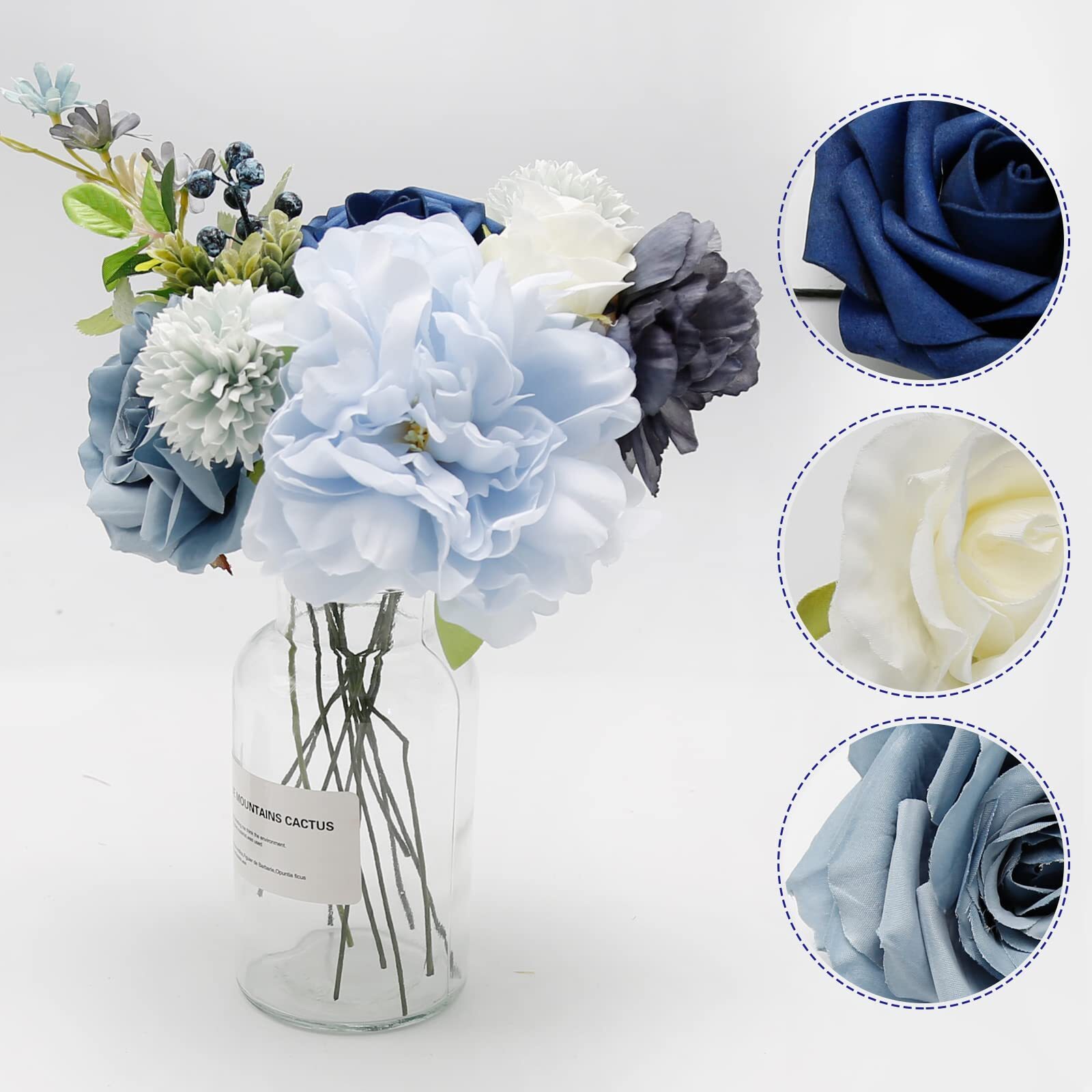 DIY Blue Artificial Flowers for Party Birthday Wedding Table Decorations Arch…