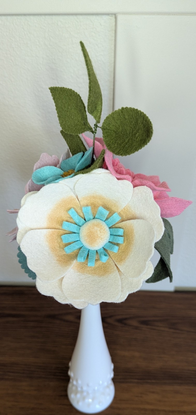 Beautiful Hand Cut Wool Blend Felt Flower Bouquet Gift Wrapped/Great Gift Idea!