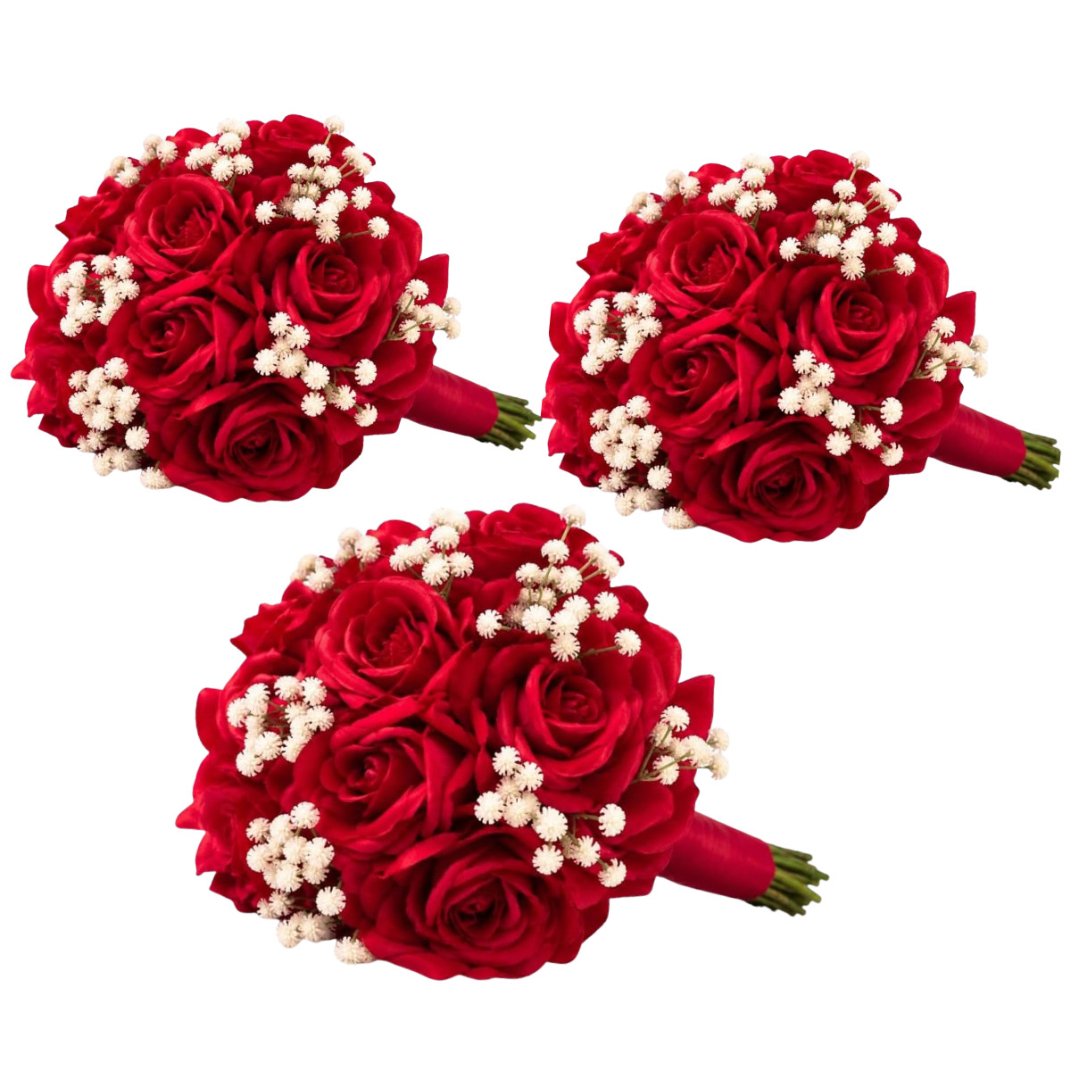 Artificial Flower Ball Centerpiece Red Rose Wedding Party Table Decor 3-PACK
