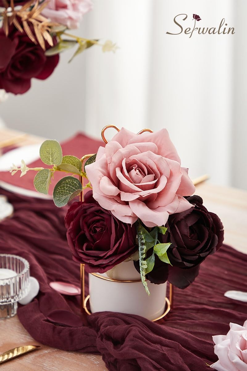 Artificial Flowers Wedding Flowers, Fake Burgundy Flowers Pink Bridal Shower …