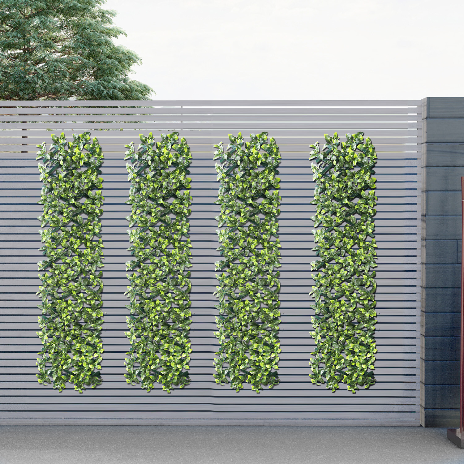 Expandable Artificial Faux Jasmine Privacy Fence Screen Yard Plant DIY Decor