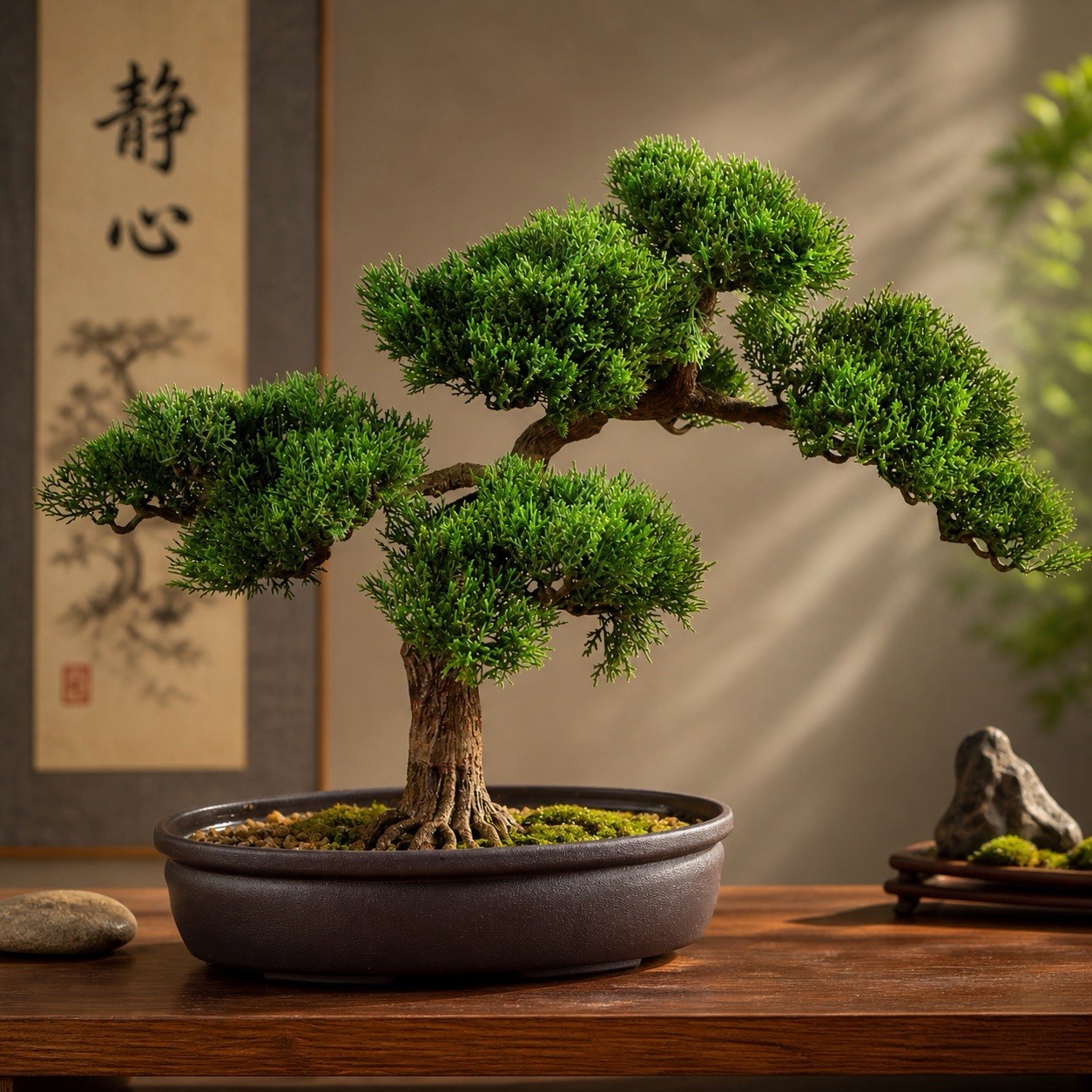 16” Artificial Cedar Bonsai Tree