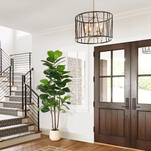 Fiddle Leaf Fig Tree Artificial with Tall Exquisite Planter | Faux Fiddle 6ft