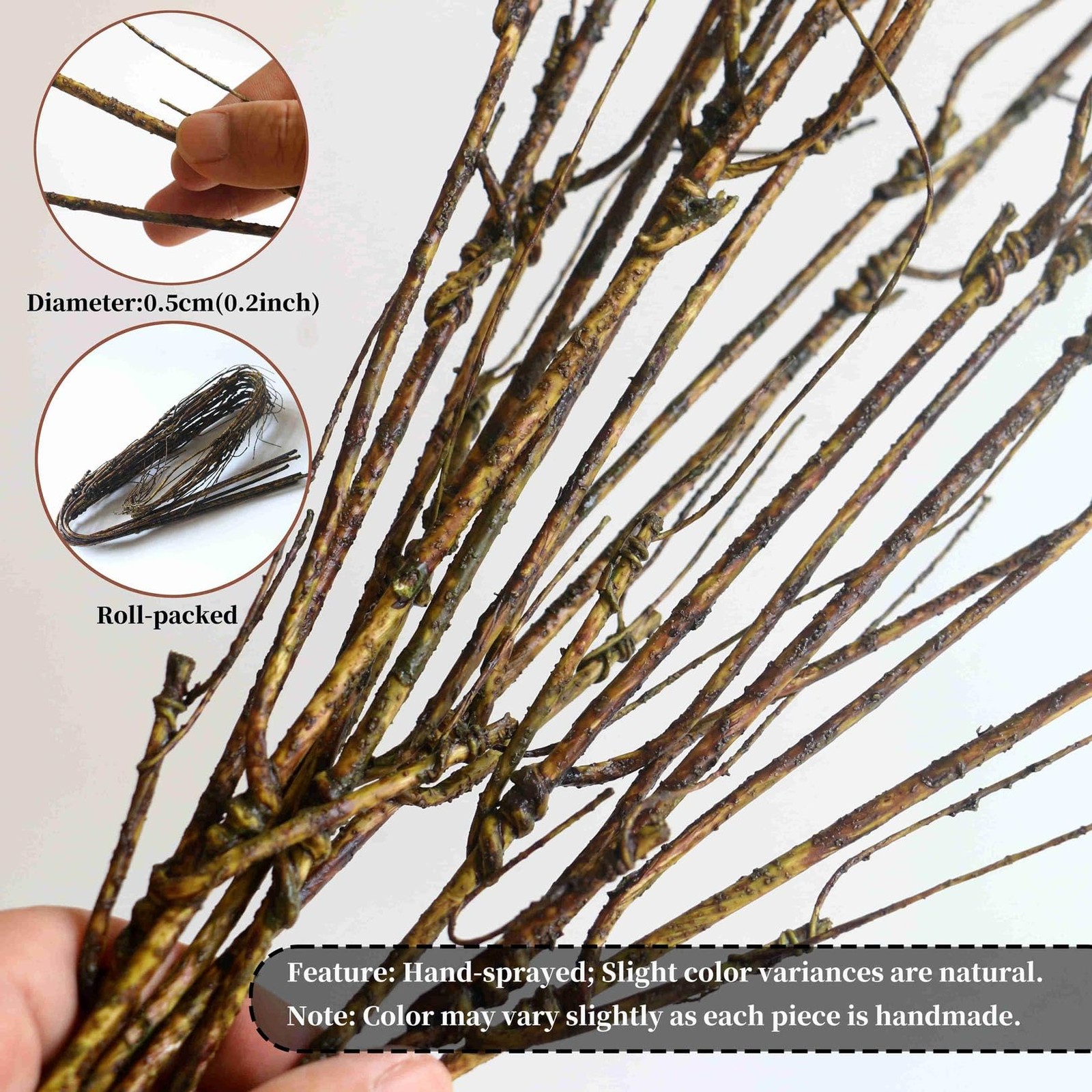 8PCS Artificial Curly Twigs Willow Branches Stems for Vase, 43.3inch Lifelike…