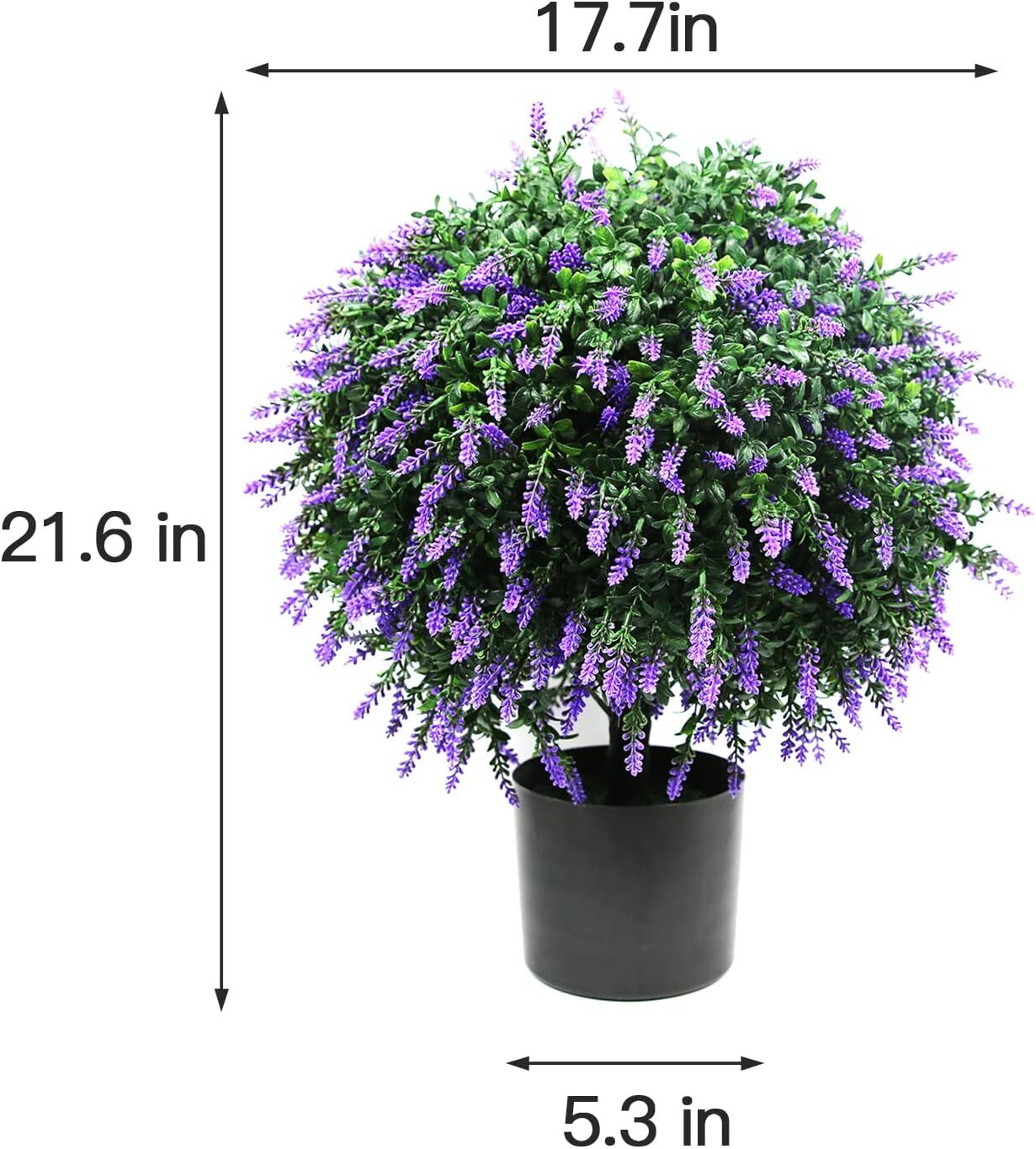 Sunnyglade 21.6″ Tall Artificial Lavender Ball Tree Set