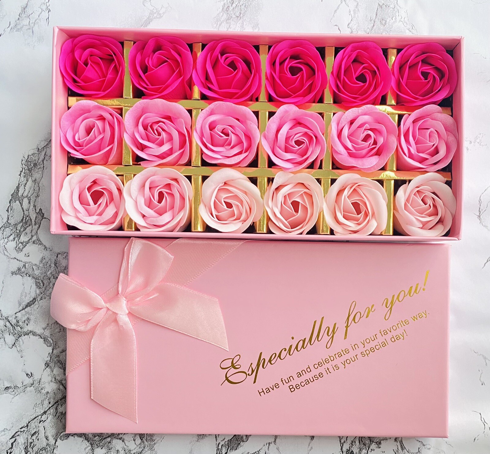Floral Bath Soap Scented Roses | Soap Flower Petals | 18 Pink Red Shades Roses