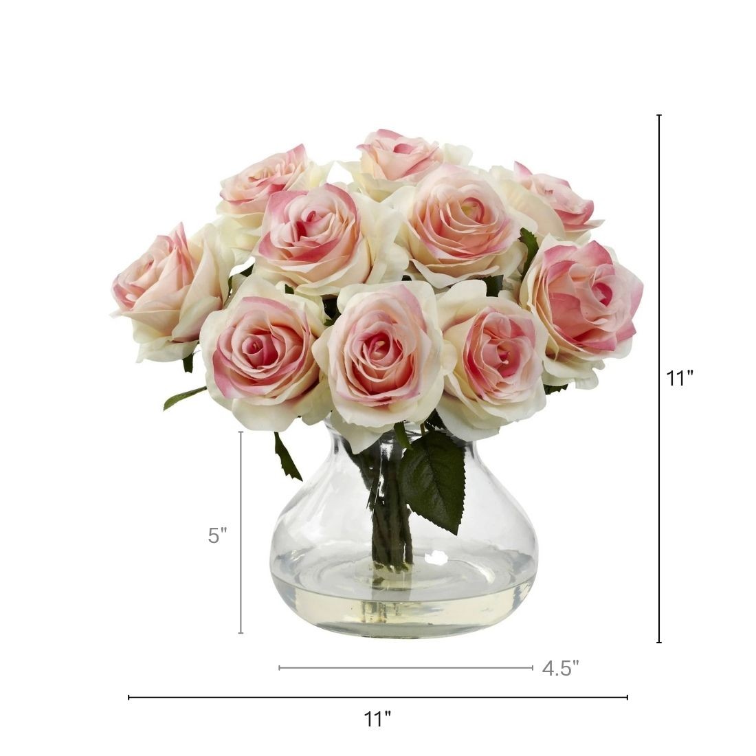 Rose Arrangement w/Vase Light Pink