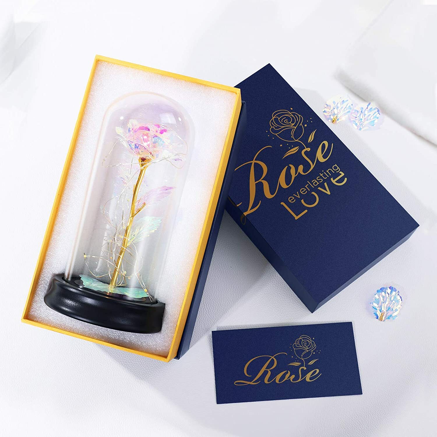 Mother’s Day for Mom Colorful Artificial Flower Rose Led Light String On The Col