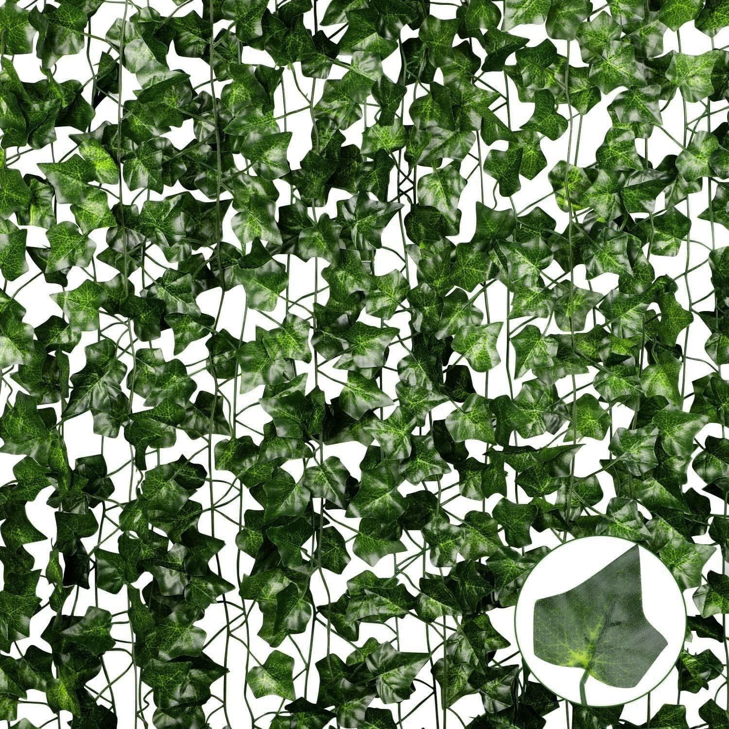 24 Pack 159FT Artificial Printed Sweet Potato Leaf Vines – 6.66ft Hanging Fau…