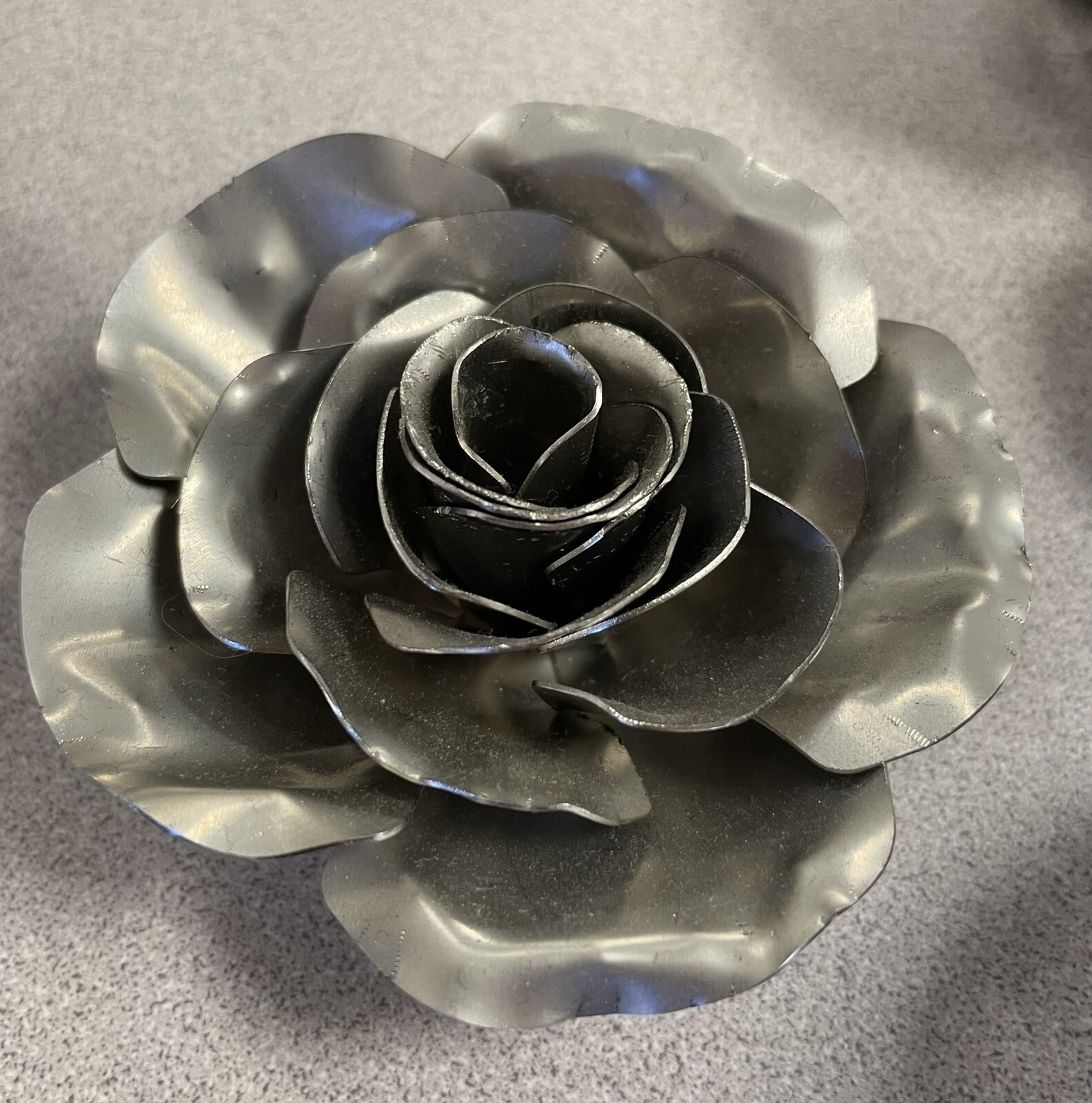 Metal Rose Flowers, handcrafted, bent, and welded. $15/Rose.