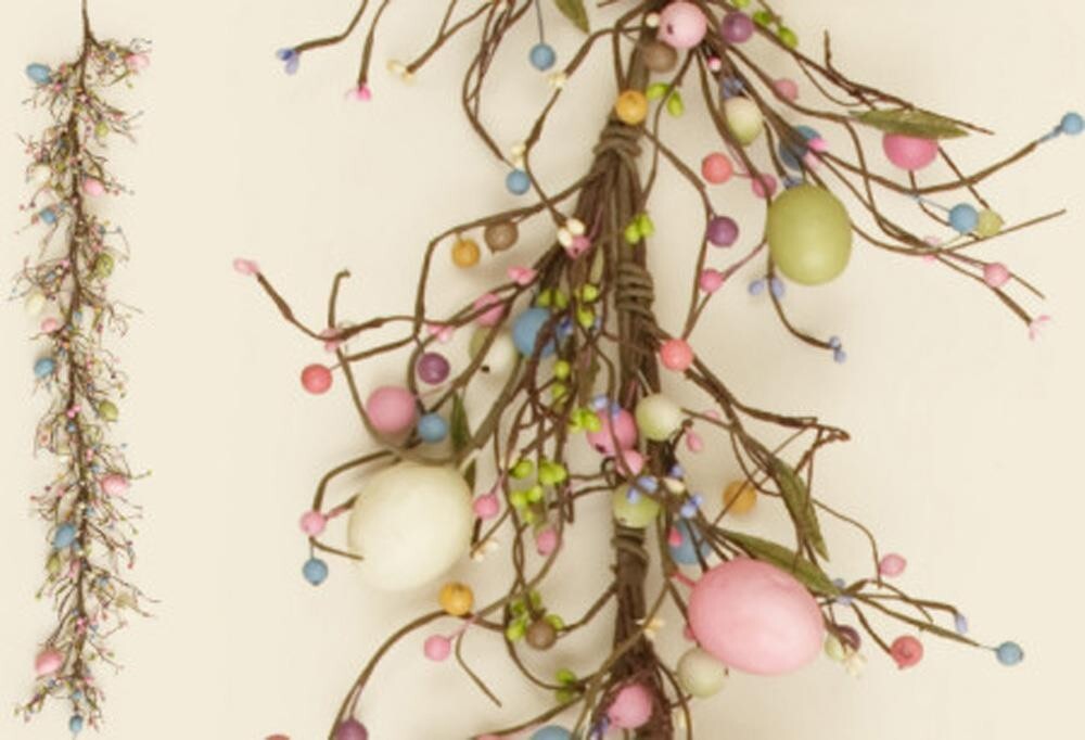 New Spring Pastel EASTER EGG BERRY GARLAND Swag Vine 66″