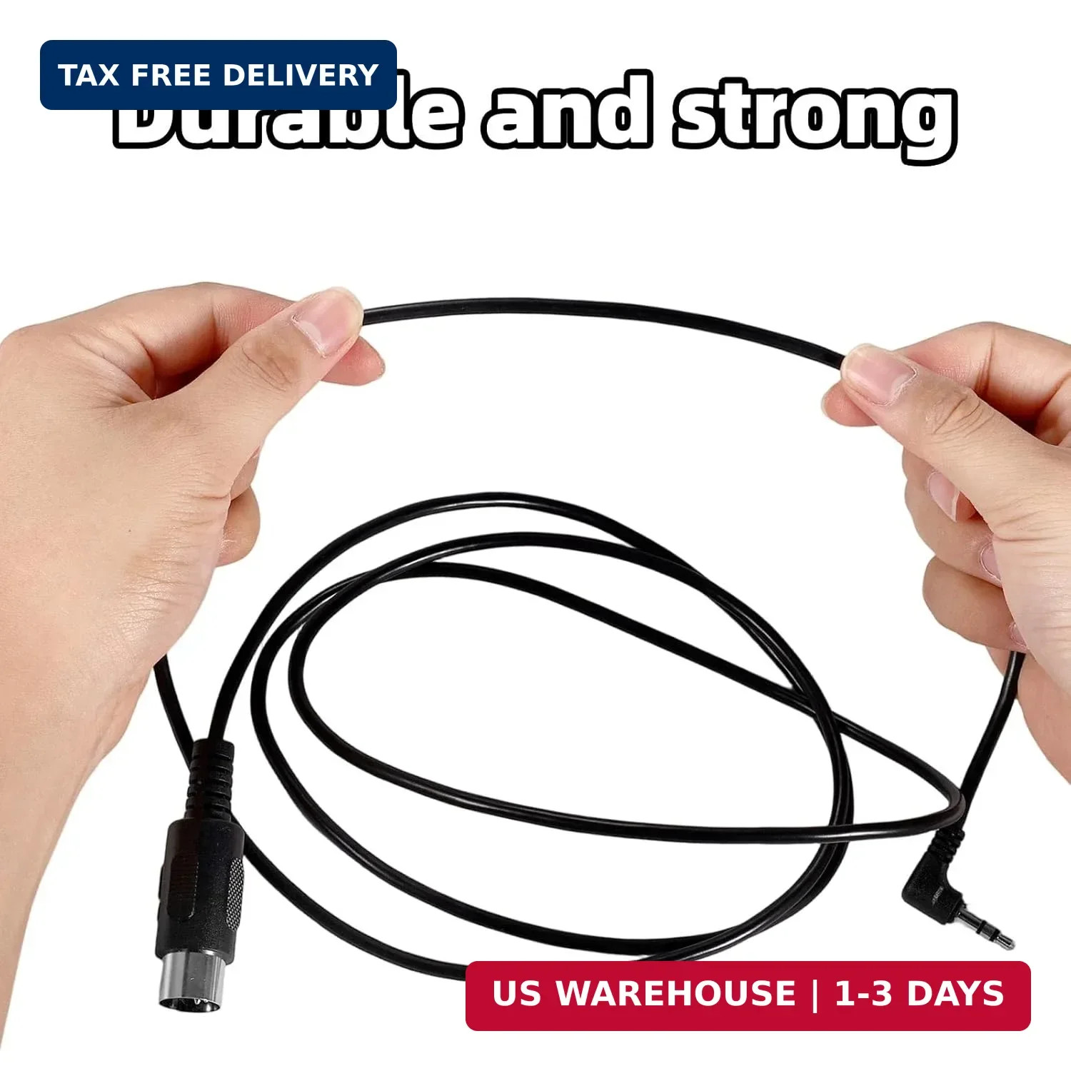 2pcs Type A 3.5mm/0.14in TRS to Male 5-Pin DIN MIDI Cable Adapter, 1.5m/59in Lon