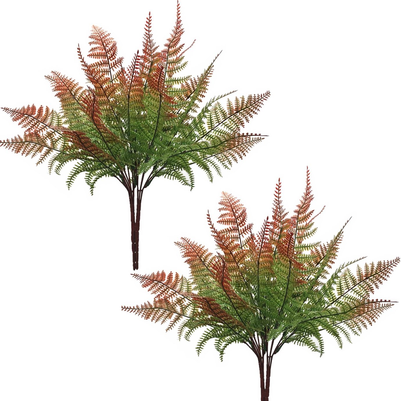 Artificial Fern Plants, Fake Greenery Shrubs Plastic Leaves Bushes Grass Shru…