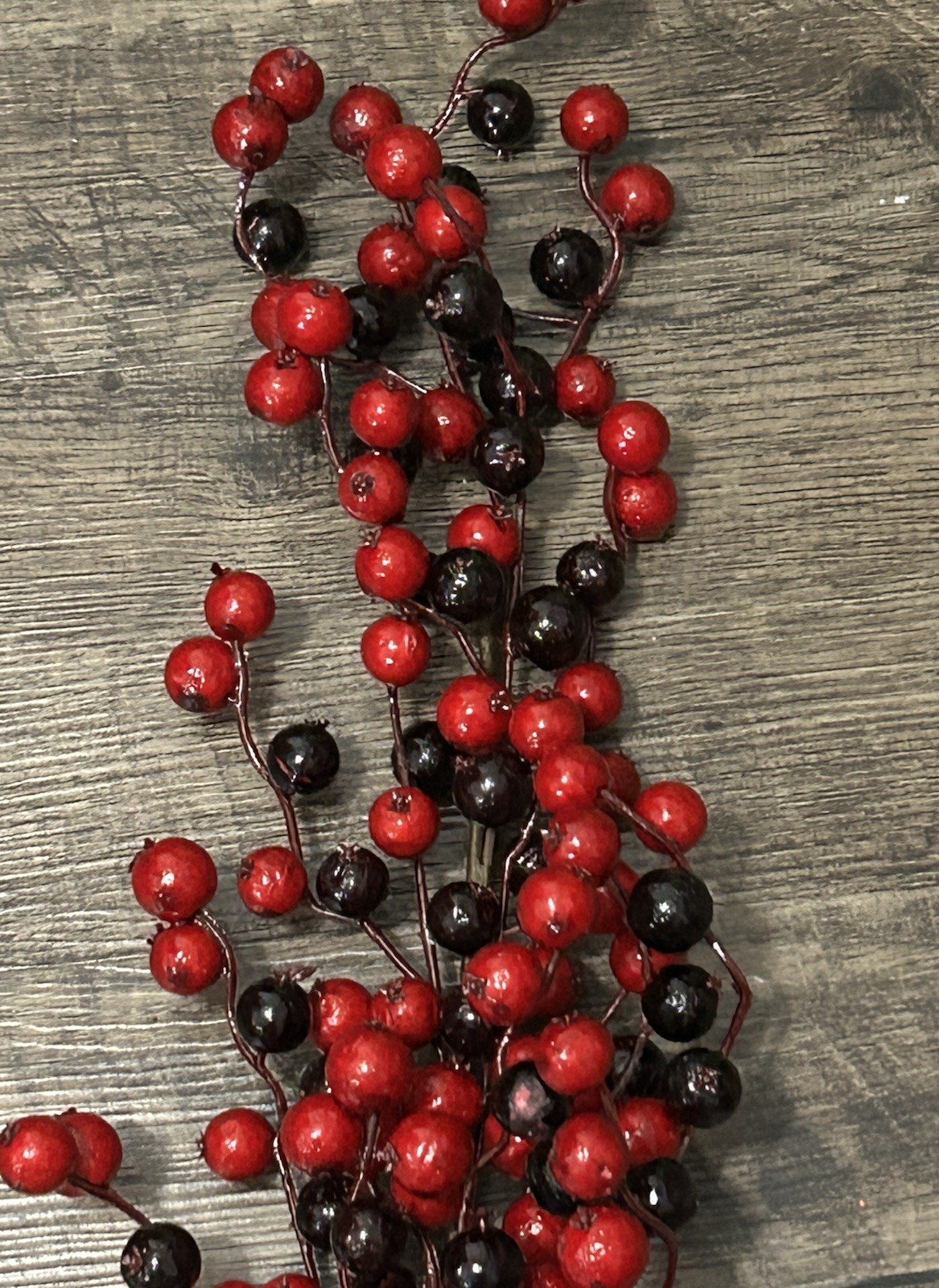 Artificial Holiday Berries color Red and Black 27″