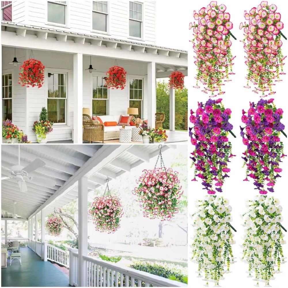 4/8x Artificial Bouquet Faux Flower Wall/Door/Vase/Outdoor Decor Party Wedding