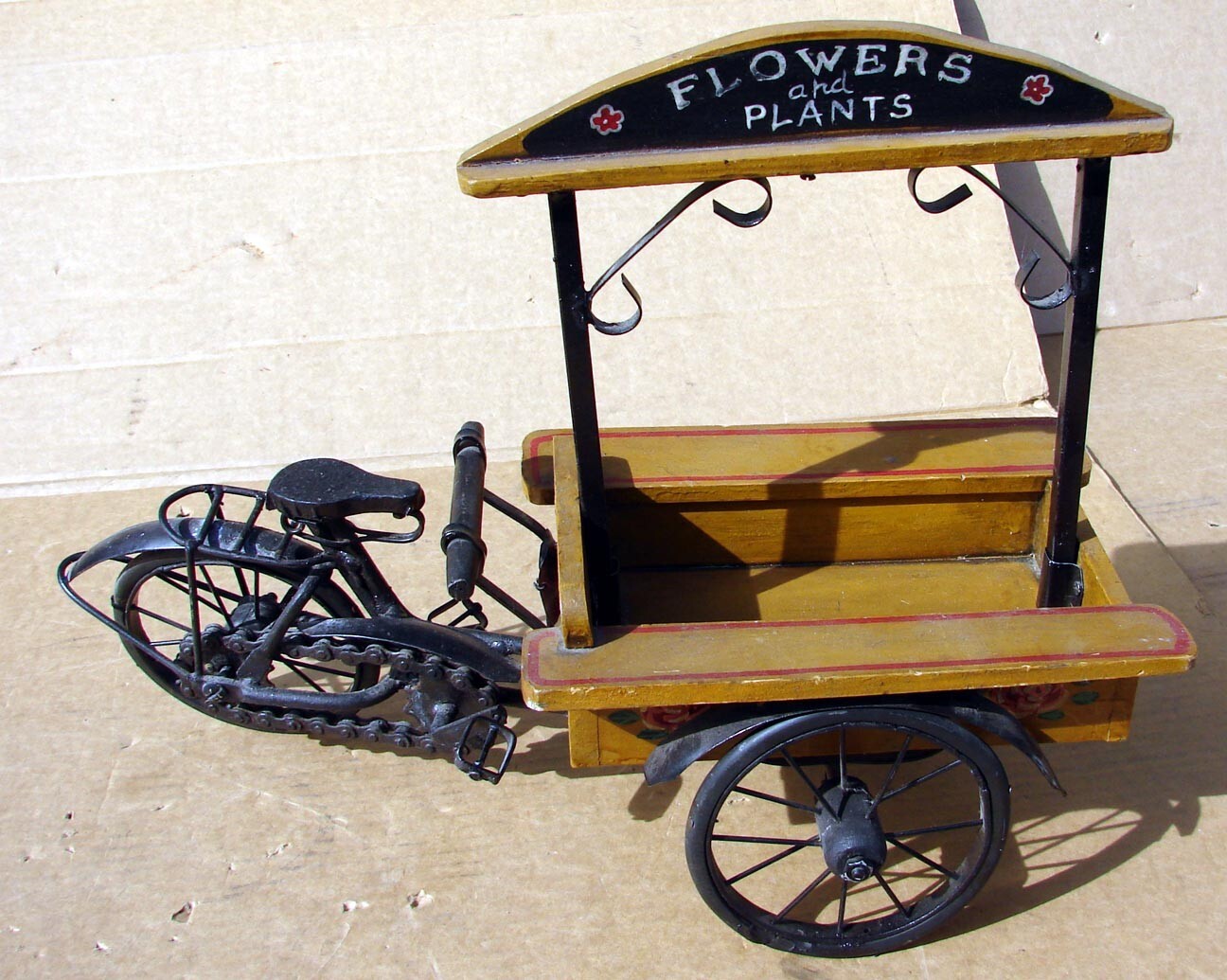 Home Counter Top Deco Bicycle Carriage Flowers Plants Cart Display