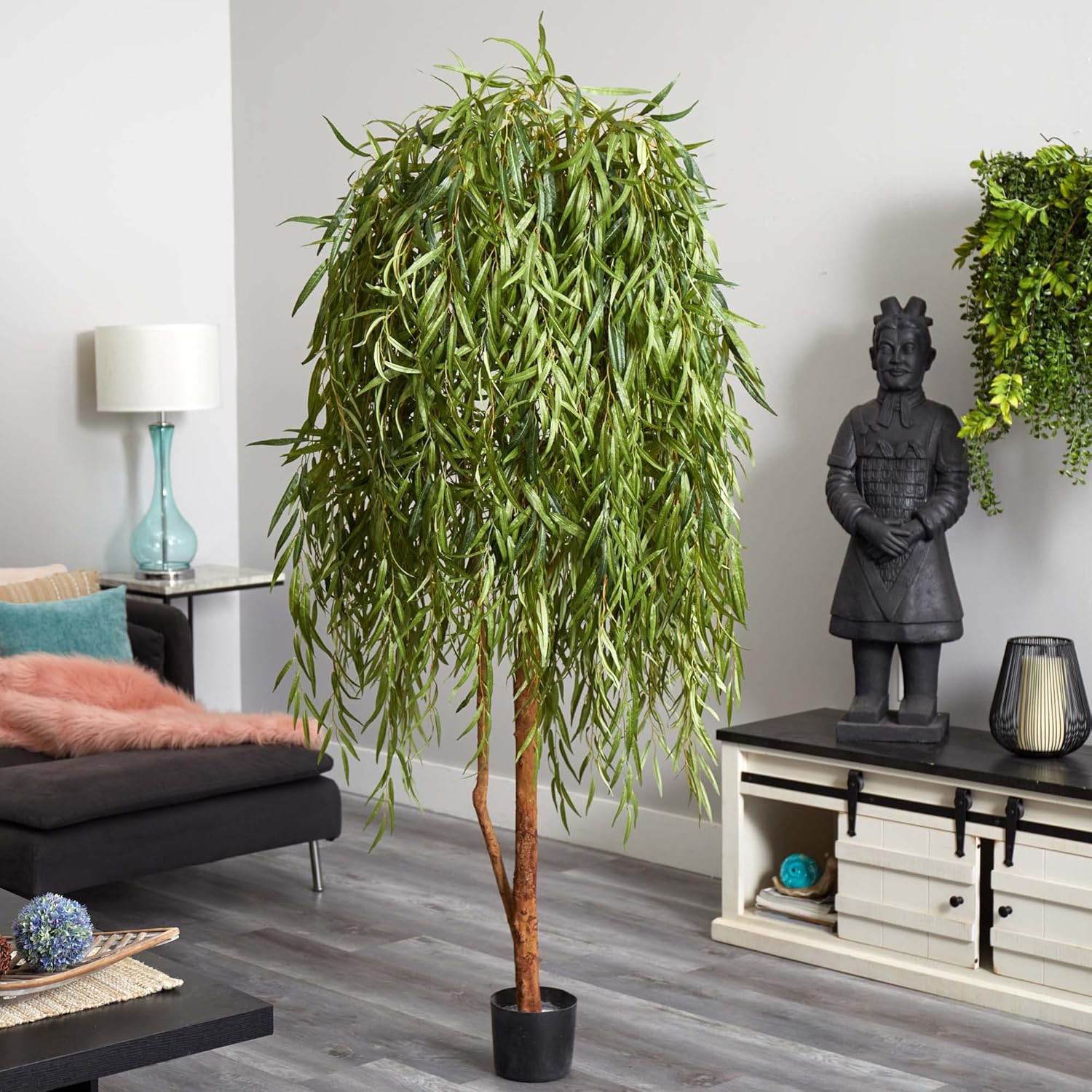 Elegant 7Ft Willow Artificial Silk Tree for Home Decor and Office Spaces