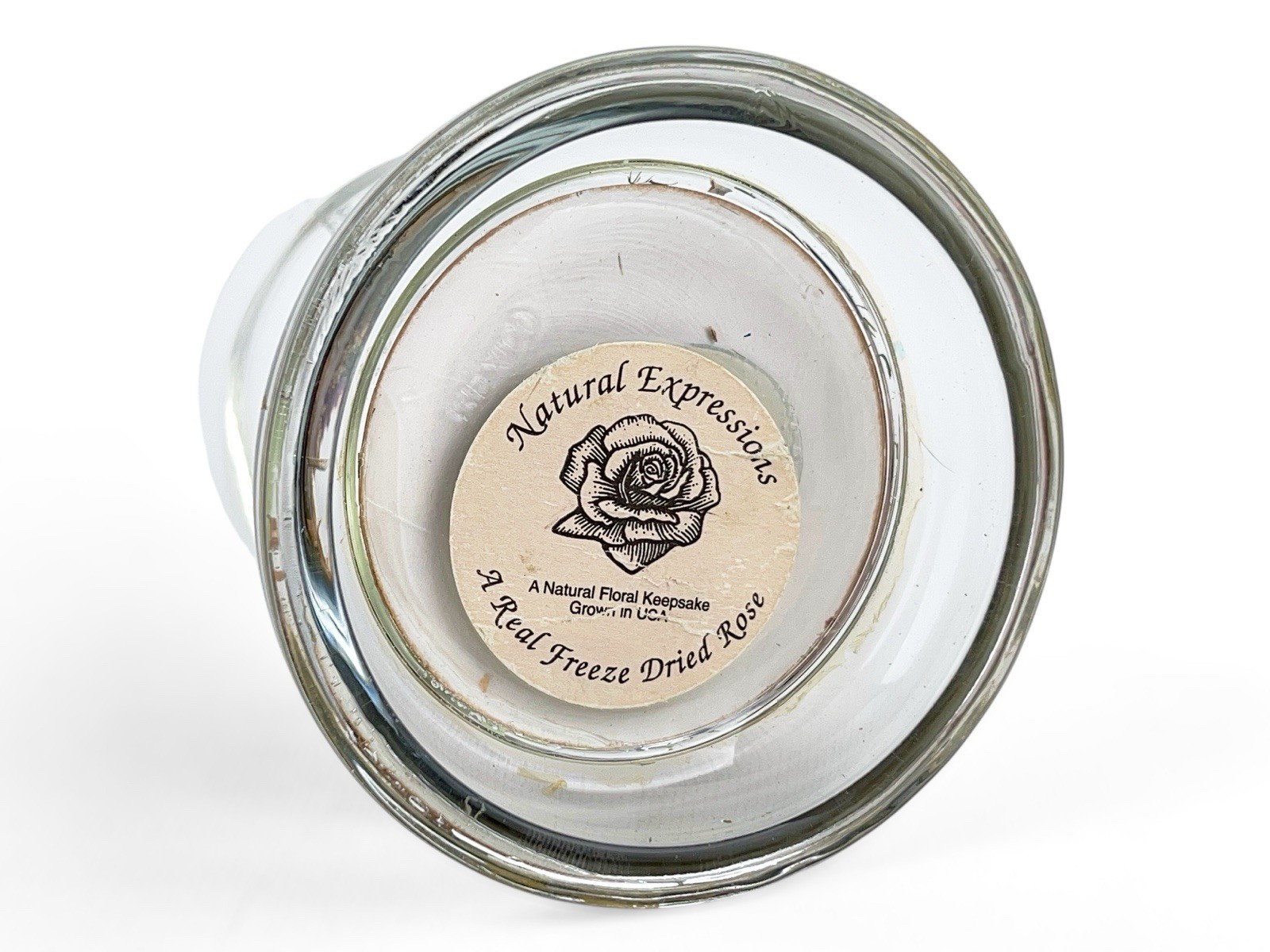 Vintage Dried Pink Rose Flower Arrangement Preserved in 5″ Glass Dome