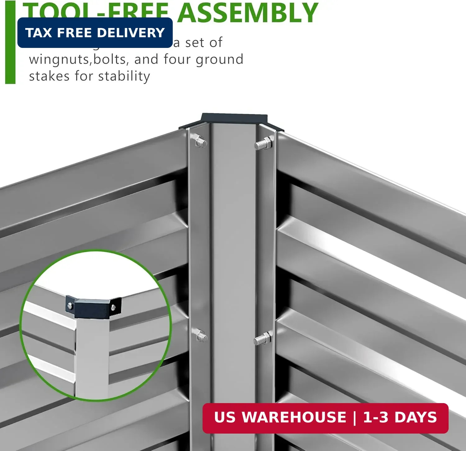 2PCS 9x3x1ft Galvanized Raised Garden Bed Kit,Metal Planter Box for Vegetables,F